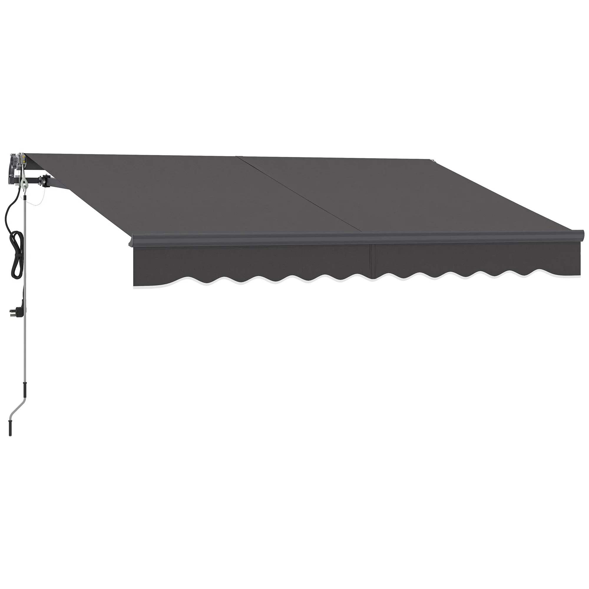Clamp Awning, Hand Crank, Height Adjustable, UV 30+, Dark Grey