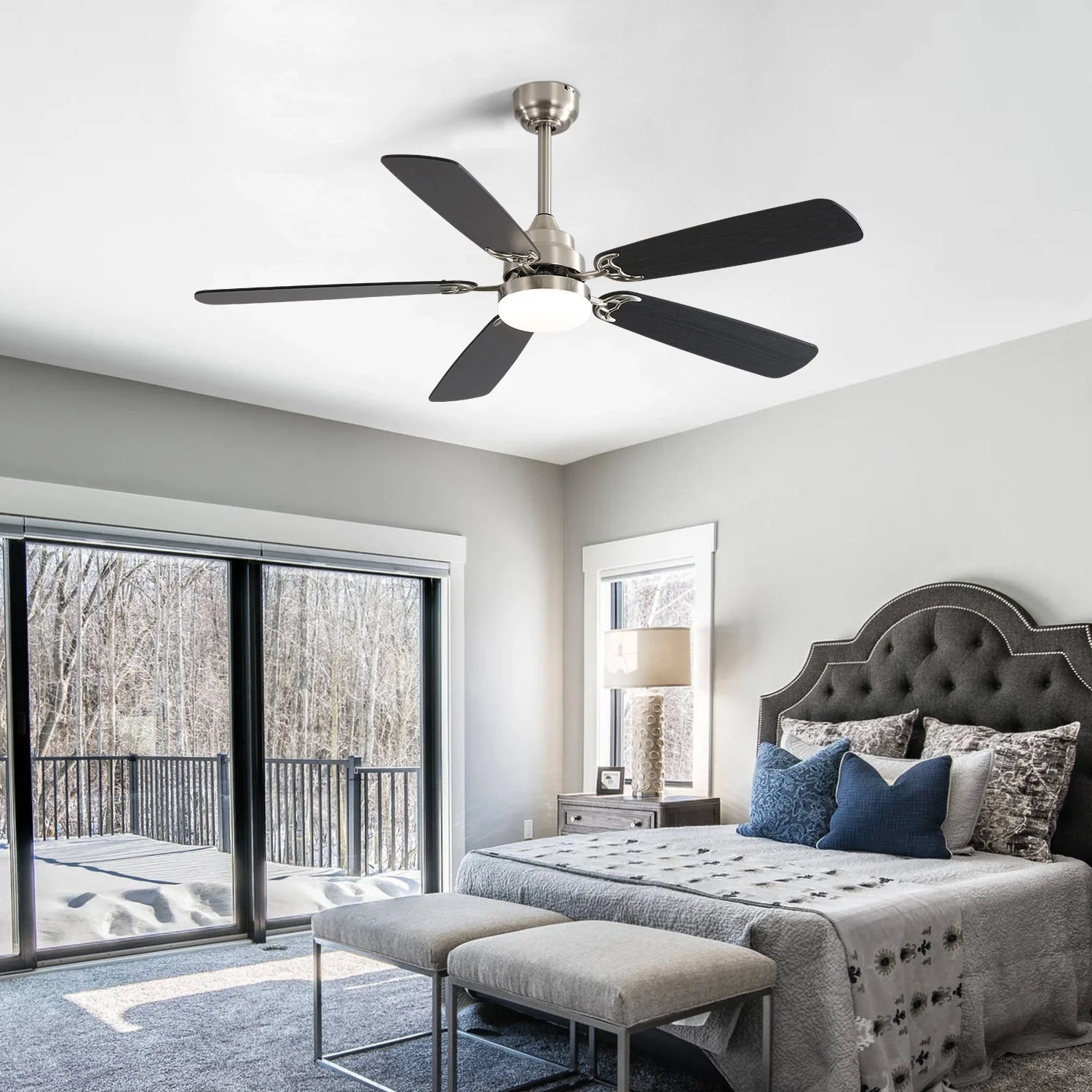 Classic Ceiling Fan, 52-inch LED Light, 6 Speed, 5 Blades, Remote Control, DC Motor - Image 3