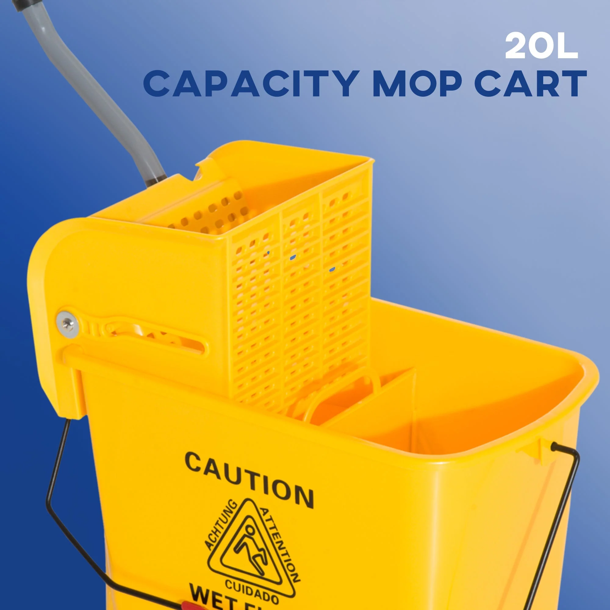Cleaning Bucket Cart 20 Liter Mop 2 Chambers Yellow - Image 5