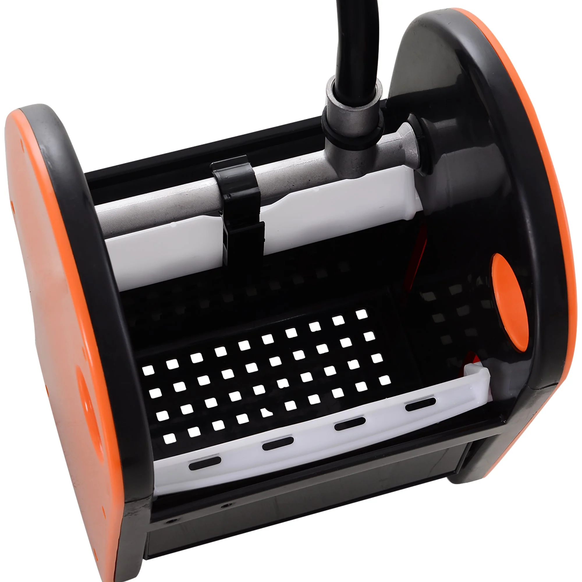 Cleaning Cart with Wringer, 26 Liter Mobile Bucket, 4 Wheels, Orange - Image 8