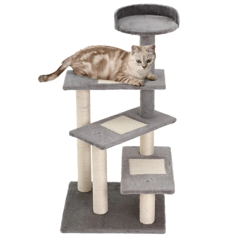 Climbing Tree Cat Tree, 5 Layers, Beige Grey