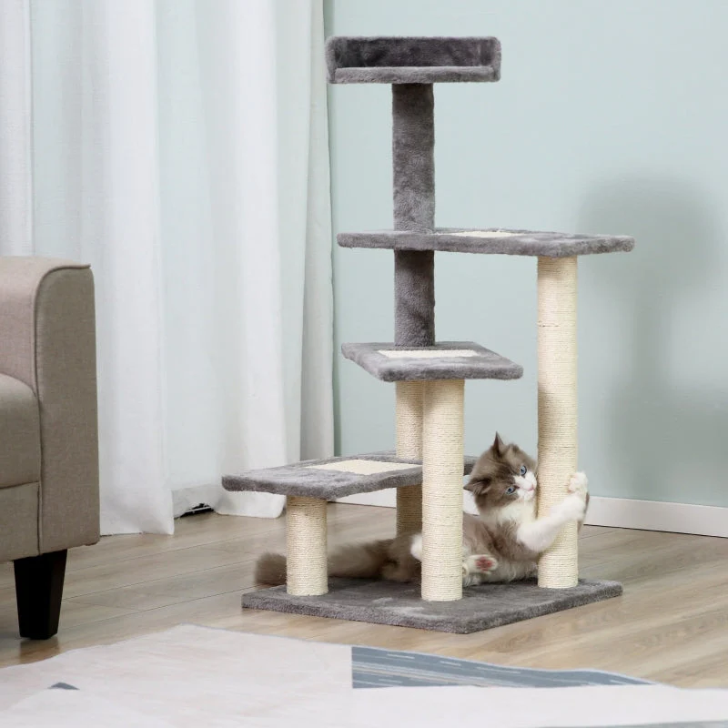 Climbing Tree Cat Tree, 5 Layers, Beige Grey - Image 2