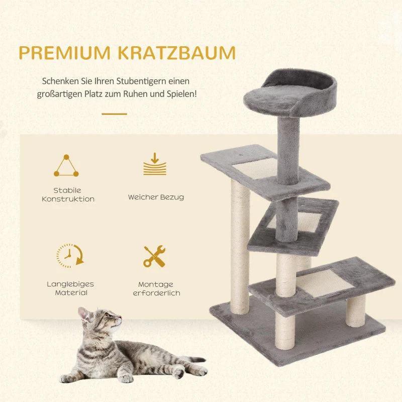 Climbing Tree Cat Tree, 5 Layers, Beige Grey - Image 6