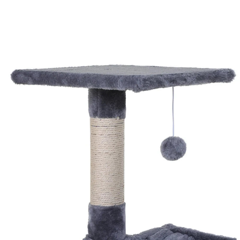 Climbing Tree Cat Tree, Sisal Plush Hammock, Grey Chipboard - Image 7