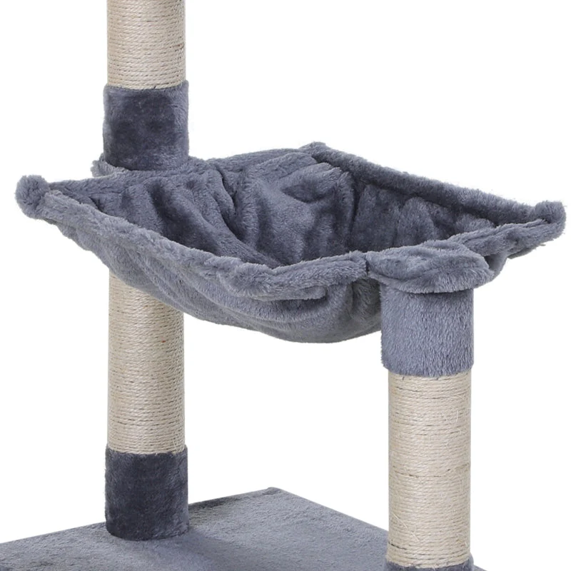 Climbing Tree Cat Tree, Sisal Plush Hammock, Grey Chipboard - Image 8
