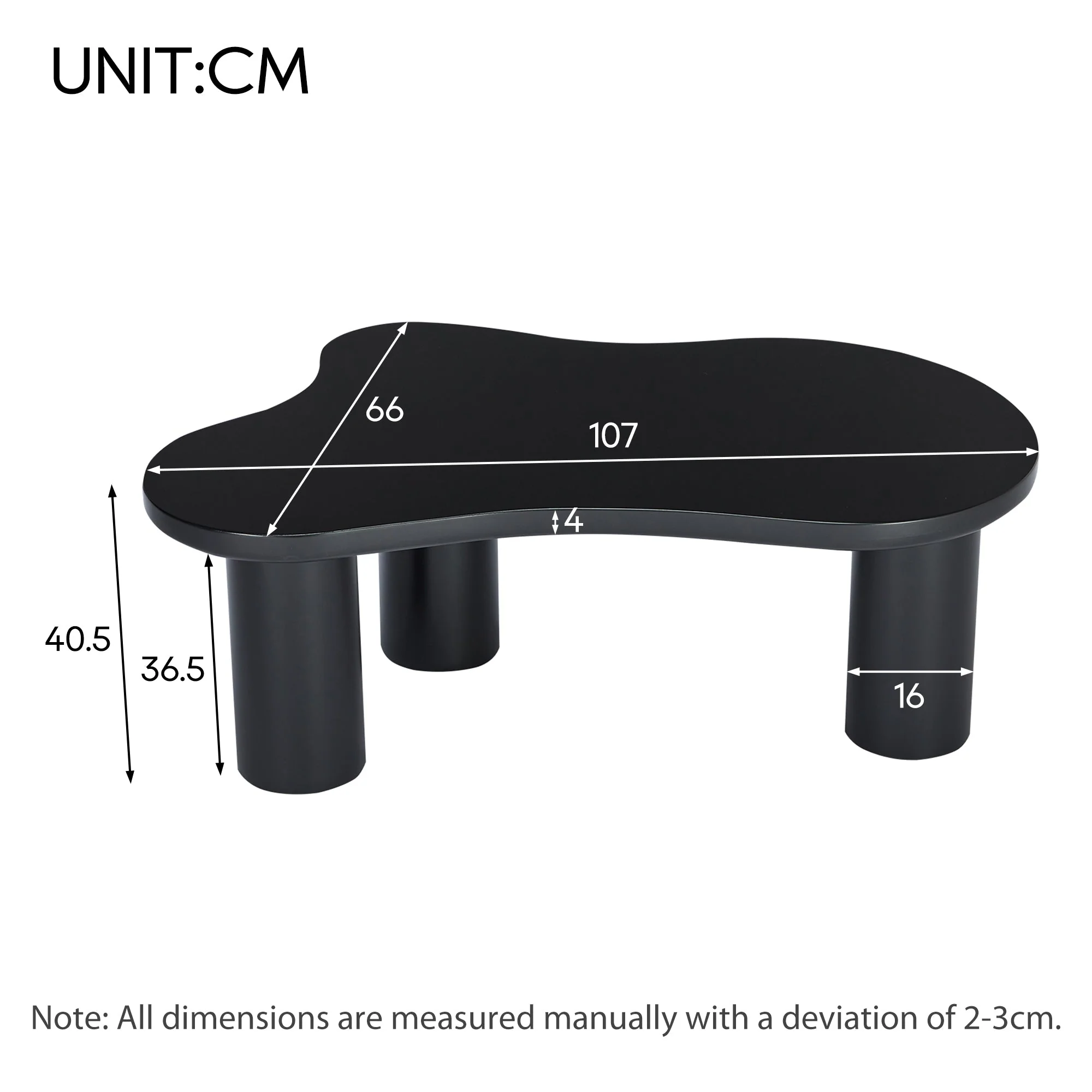 Cloud Coffee Table Irregular Shape 107x66cm MDF/PVC Legs - Image 10