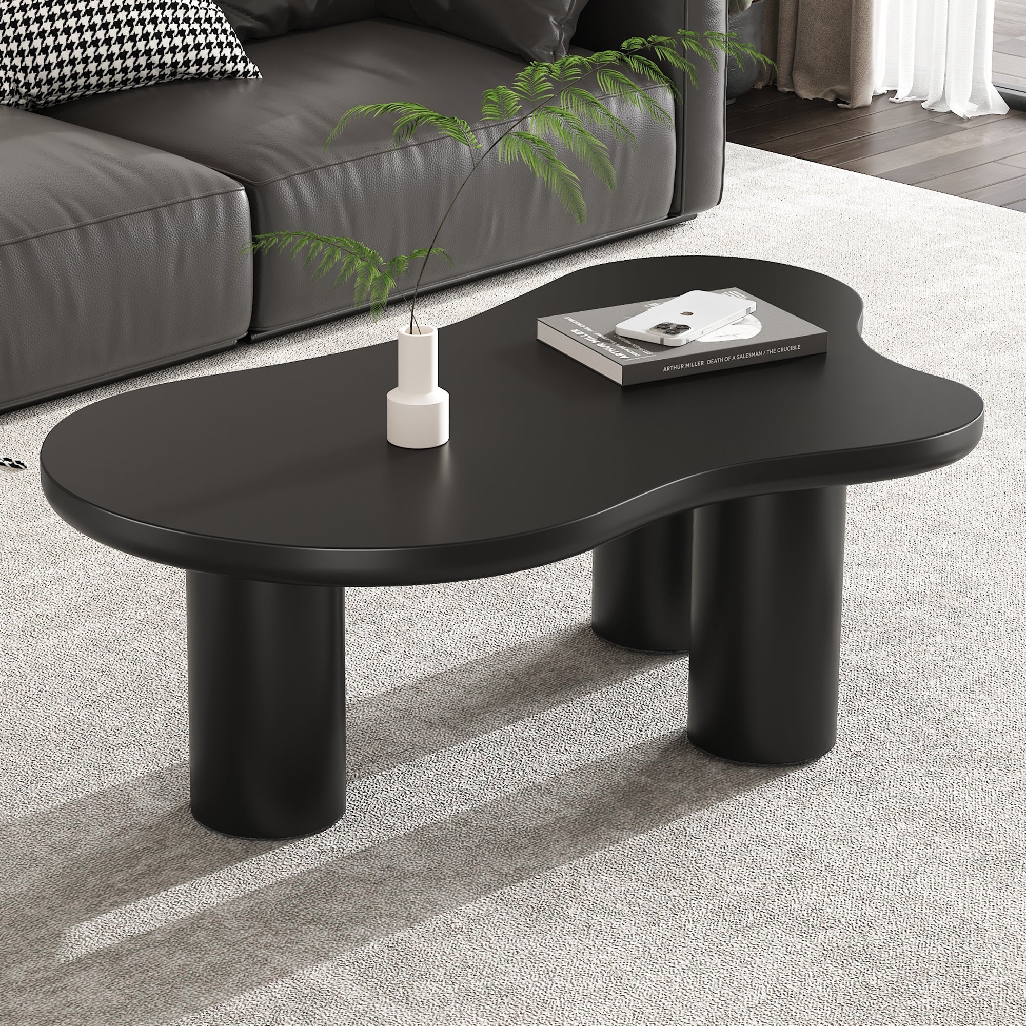 Cloud Coffee Table Irregular Shape 107x66cm MDF/PVC Legs - Image 4