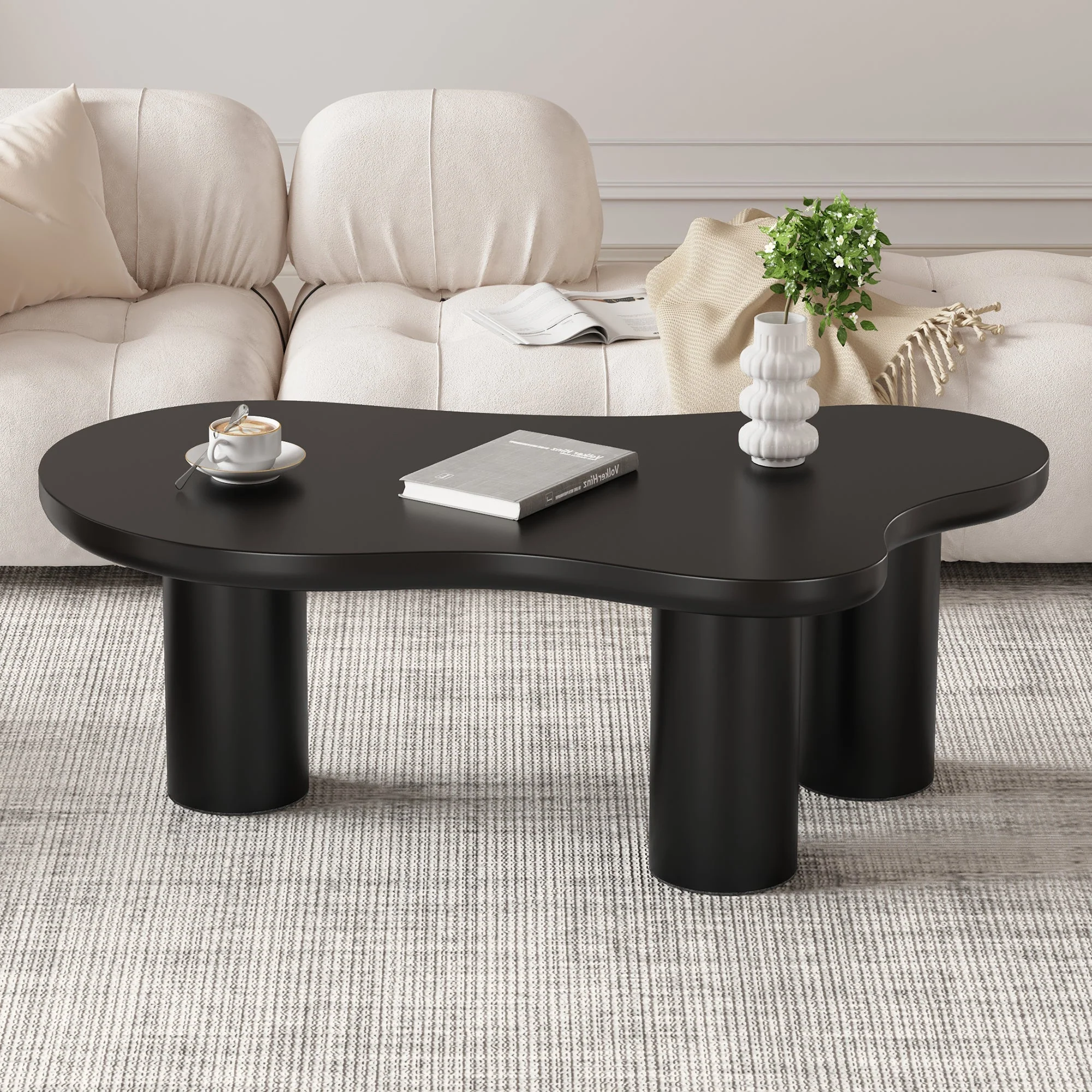 Cloud Coffee Table Irregular Shape 107x66cm MDF/PVC Legs - Image 5