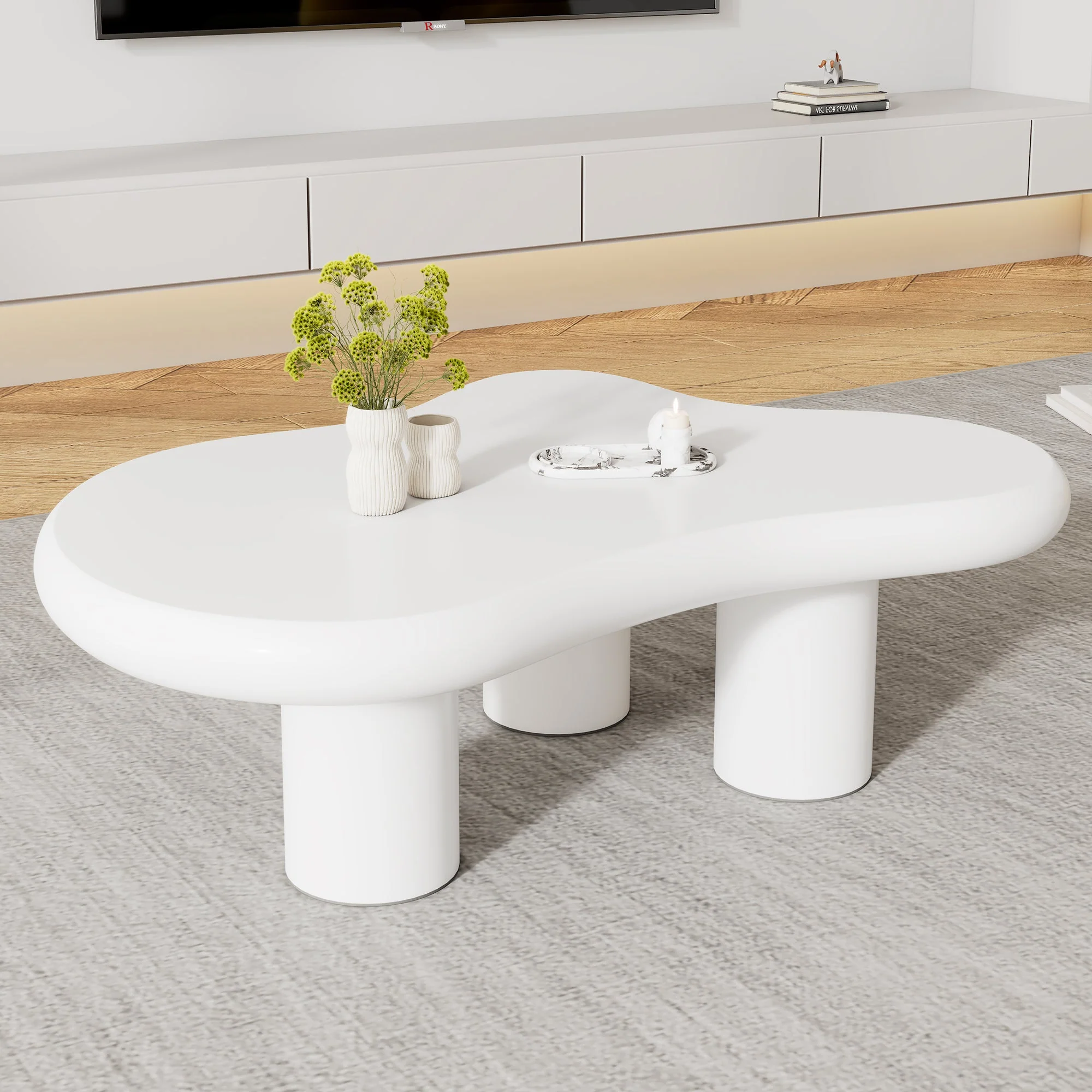 Cloud Coffee Table, Irregular Shape 97cm MDF Lacquered - Image 3