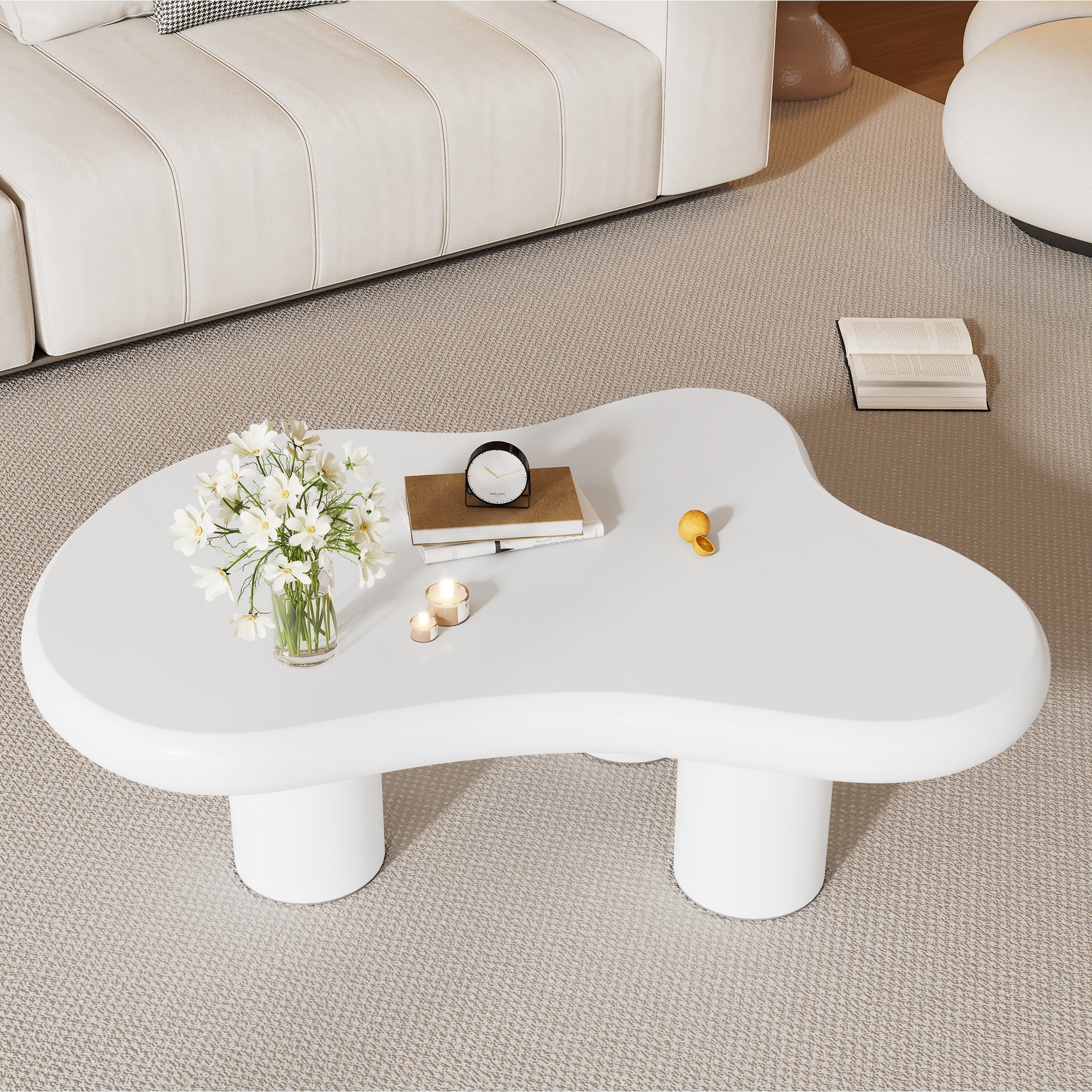 Cloud Coffee Table, Irregular Shape 97cm MDF Lacquered - Image 4