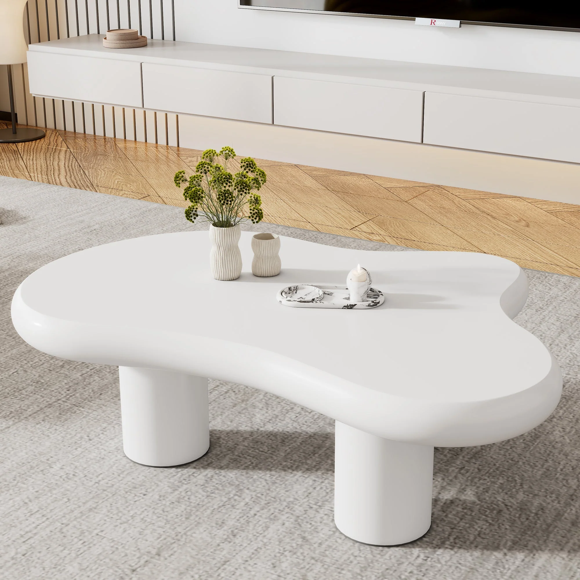 Cloud Coffee Table, Irregular Shape 97cm MDF Lacquered - Image 5