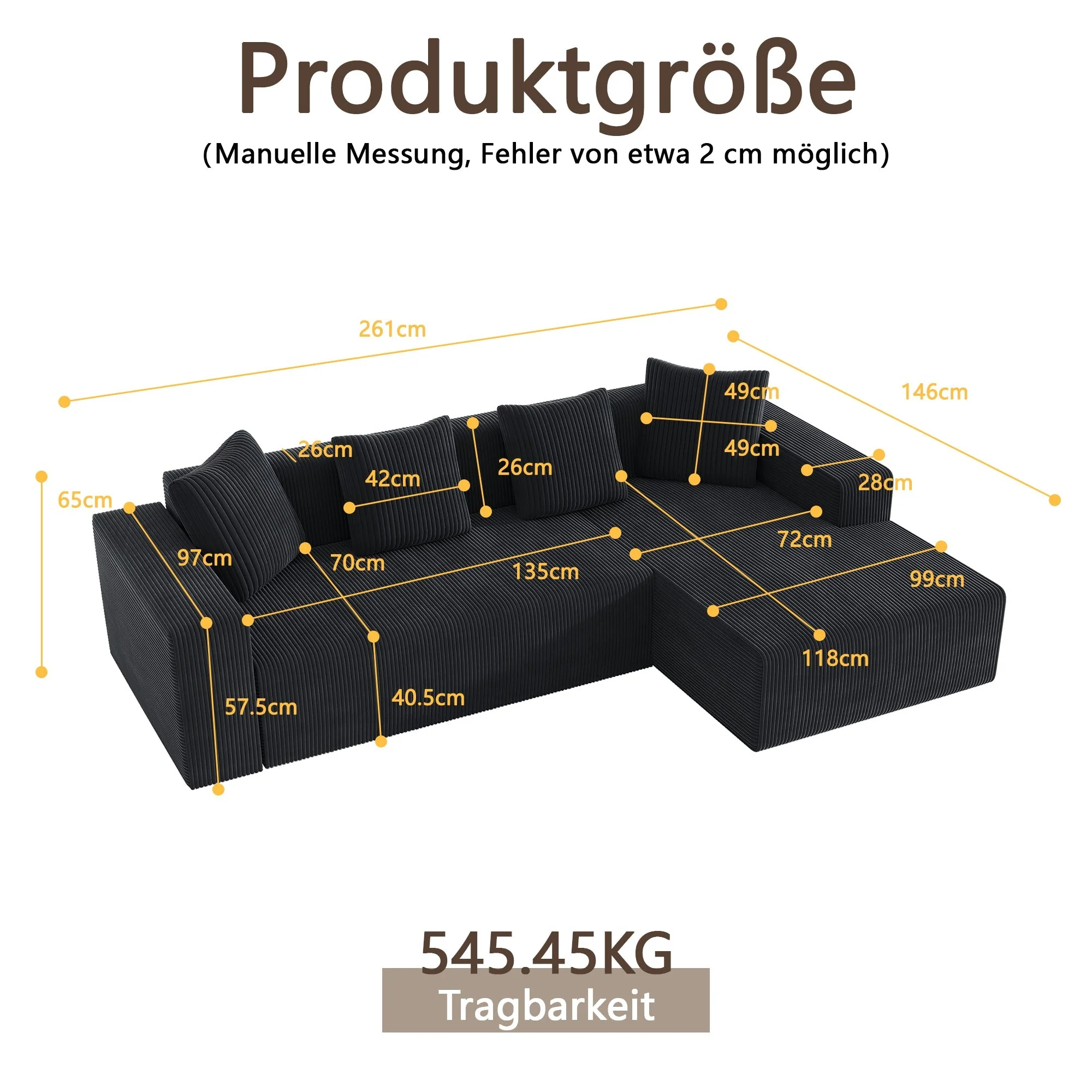 Cloud Modular Sofa L-Chaise Deep Seat - Upholstered - Image 6