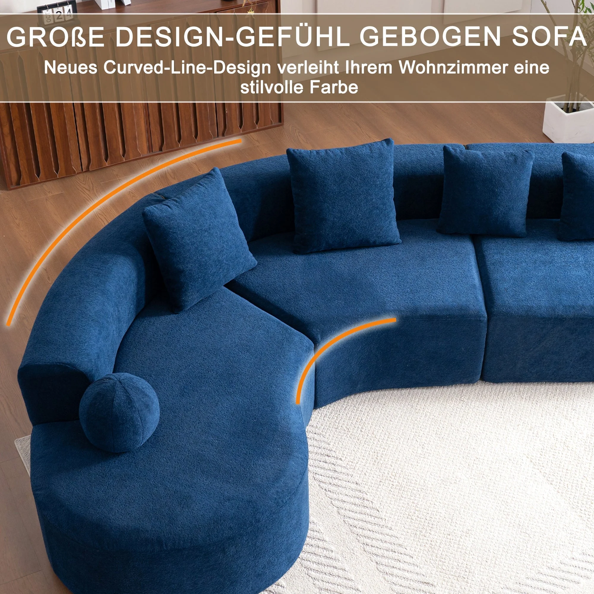 Cloud Sofa, Large L-Tier Arched Plush Design - Image 5