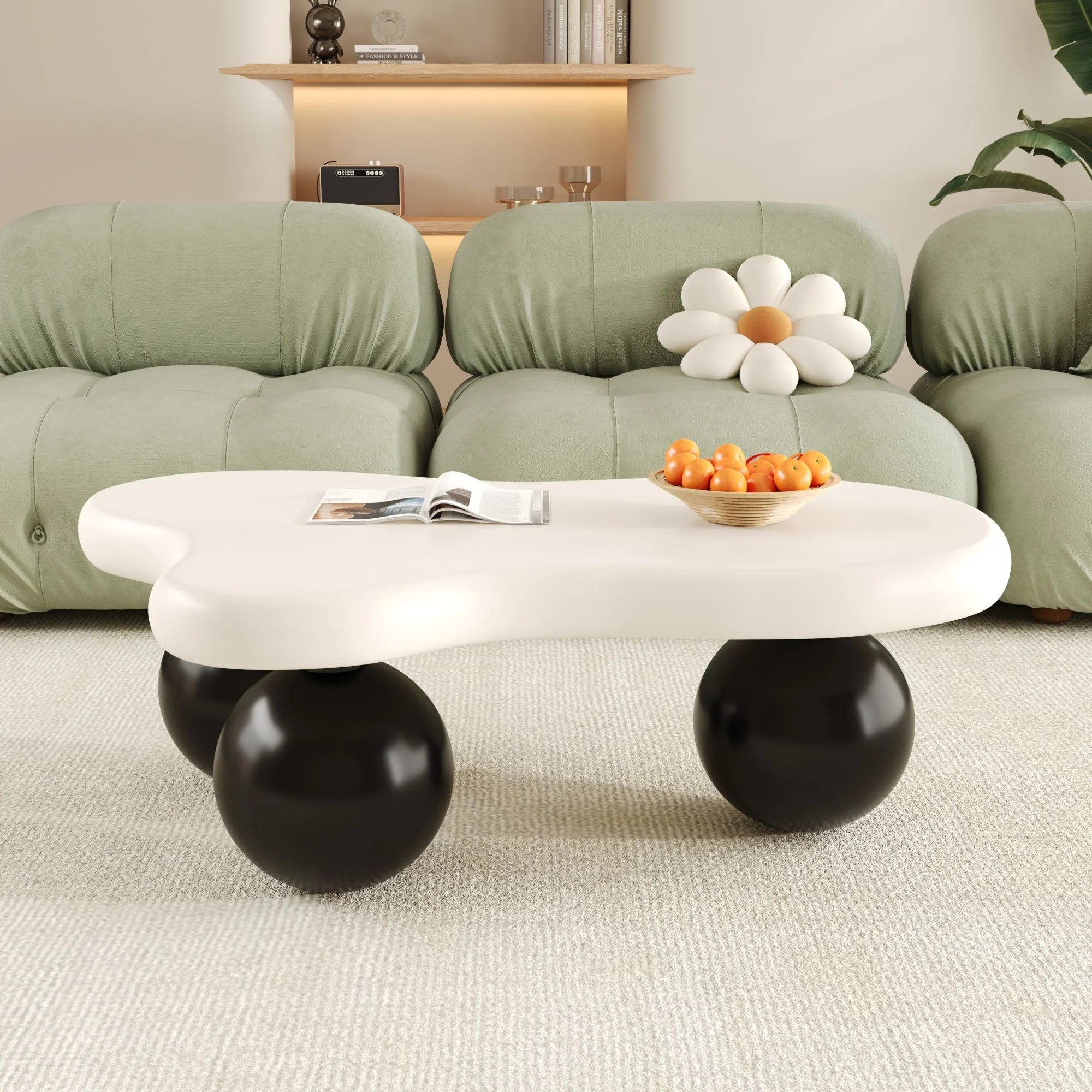 Cloud Style Coffee Table LED Lighting 16 Colors Round Leg Design - Image 5