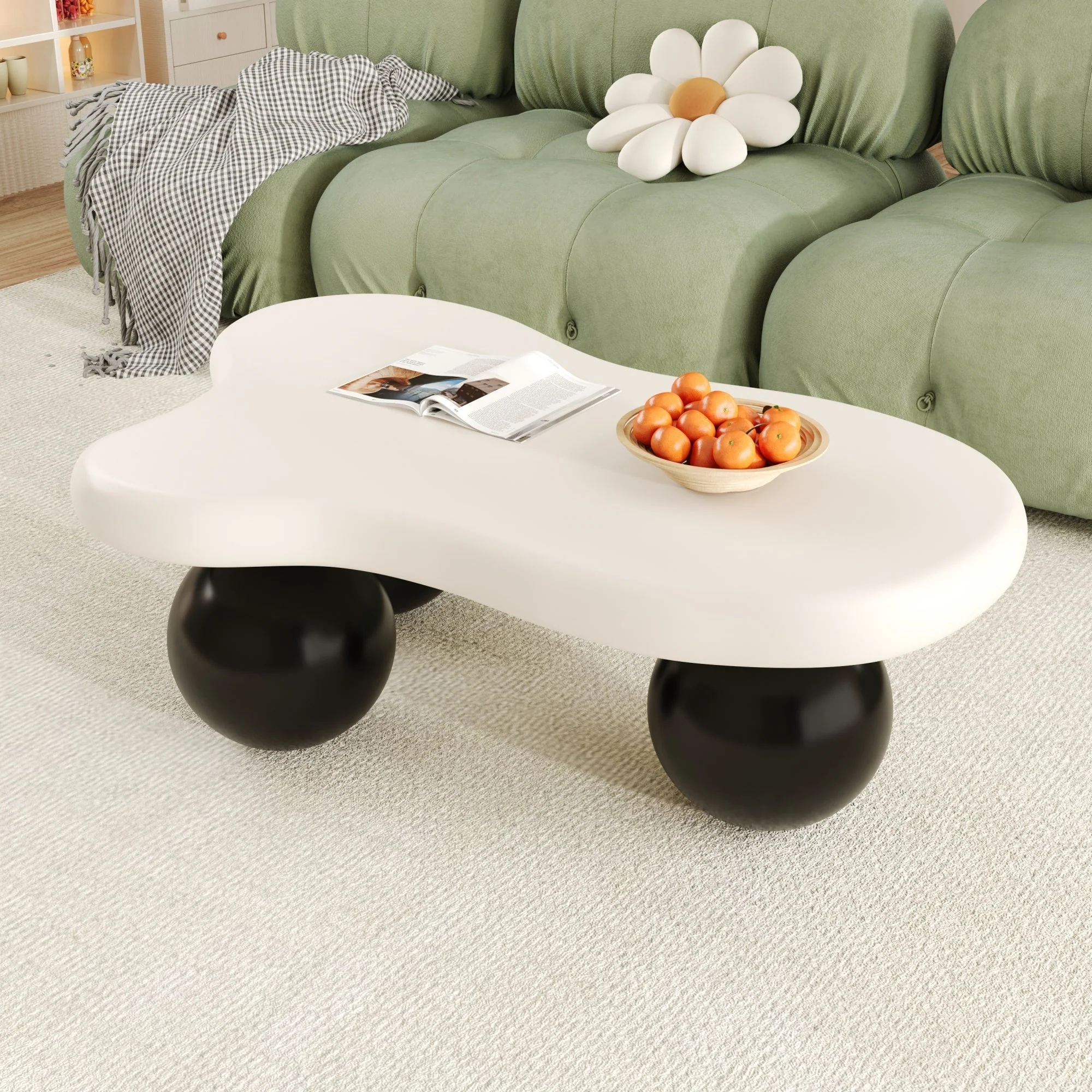Cloud Style Coffee Table LED Lighting 16 Colors Round Leg Design - Image 6