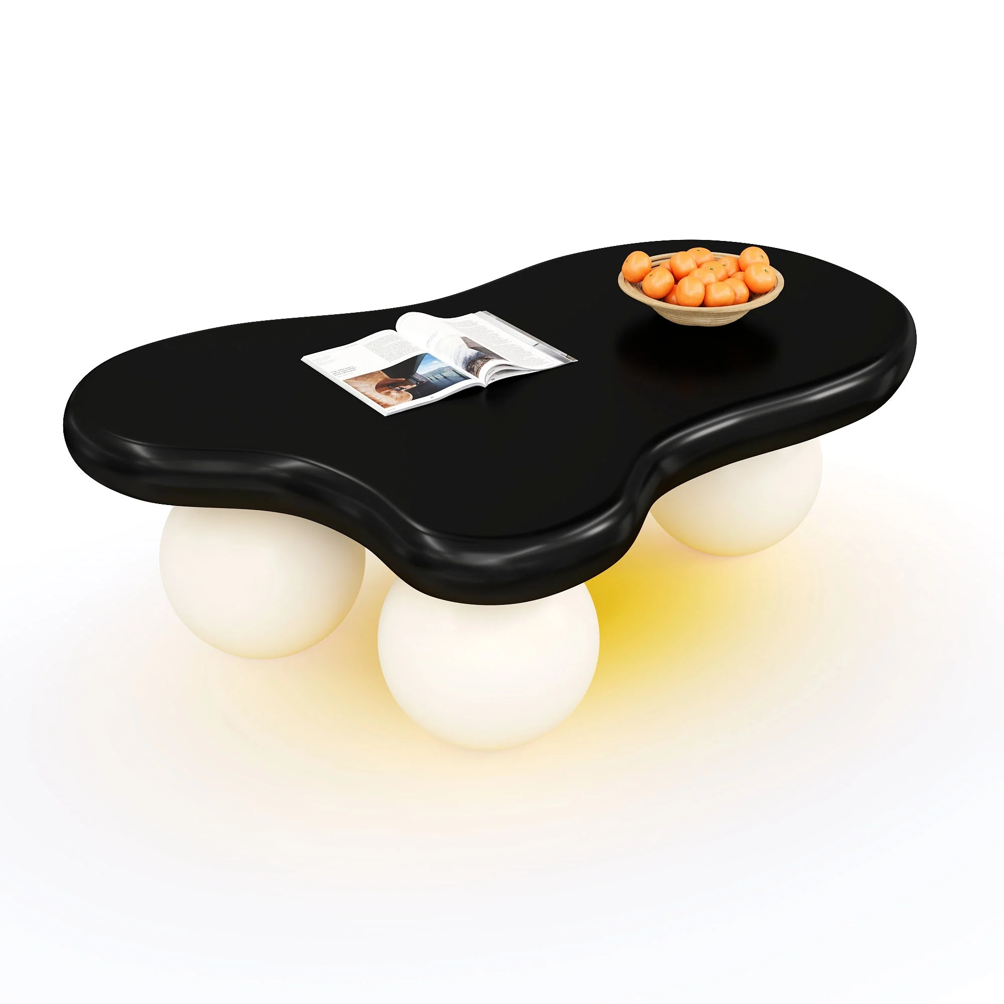 Cloud Style Coffee Table LED Lighting Cloud-Shaped Round Leg - Image 2