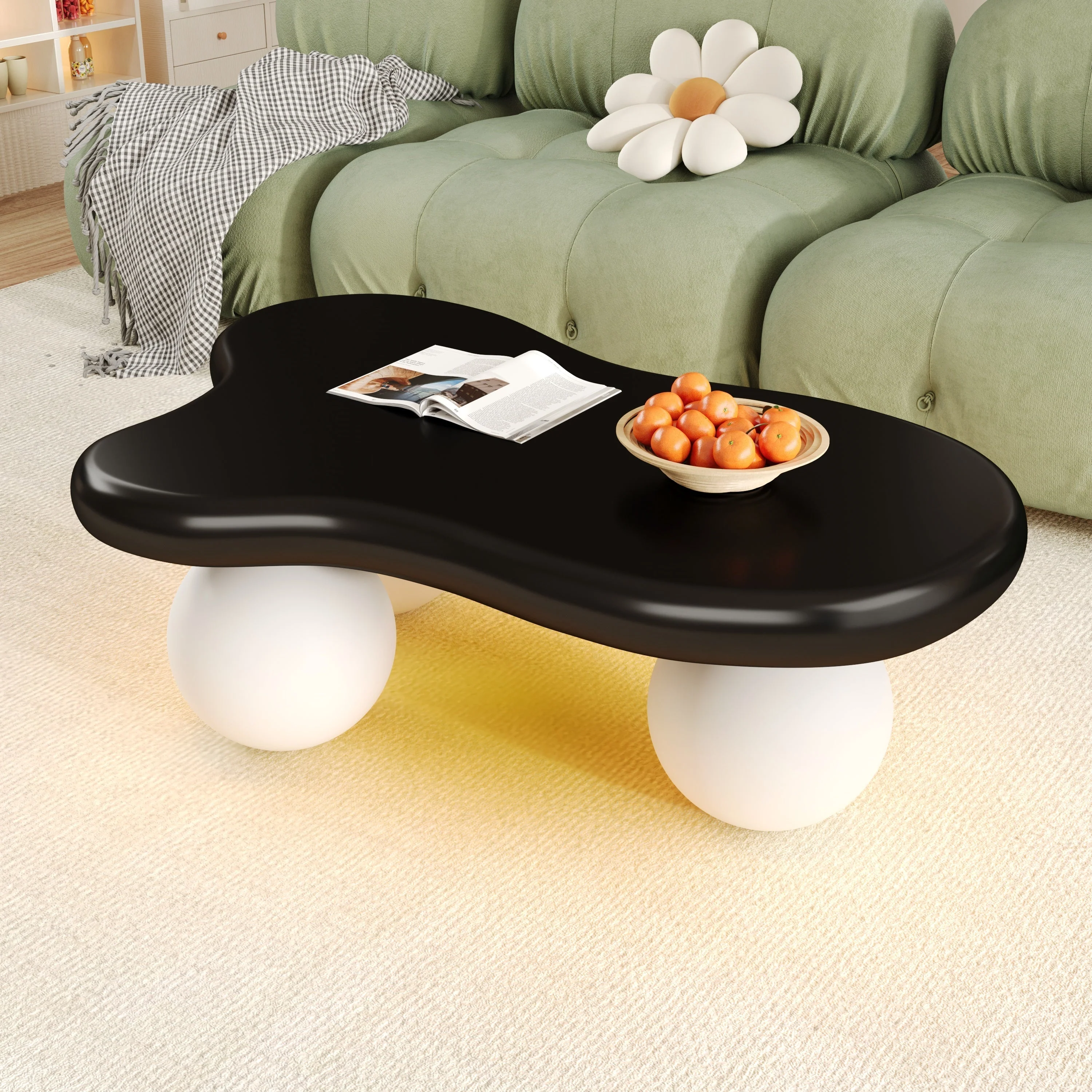 Cloud Style Coffee Table LED Lighting Cloud-Shaped Round Leg - Image 3