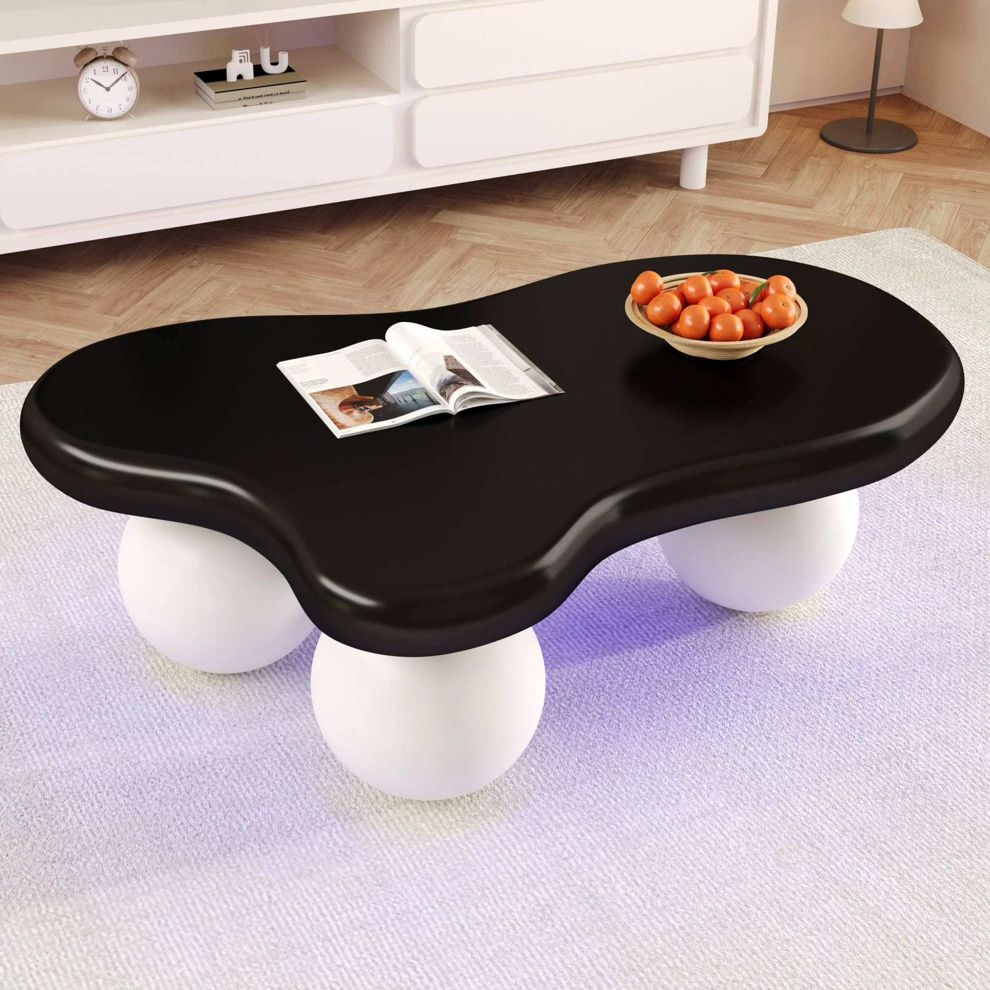 Cloud Style Coffee Table LED Lighting Cloud-Shaped Round Leg - Image 5