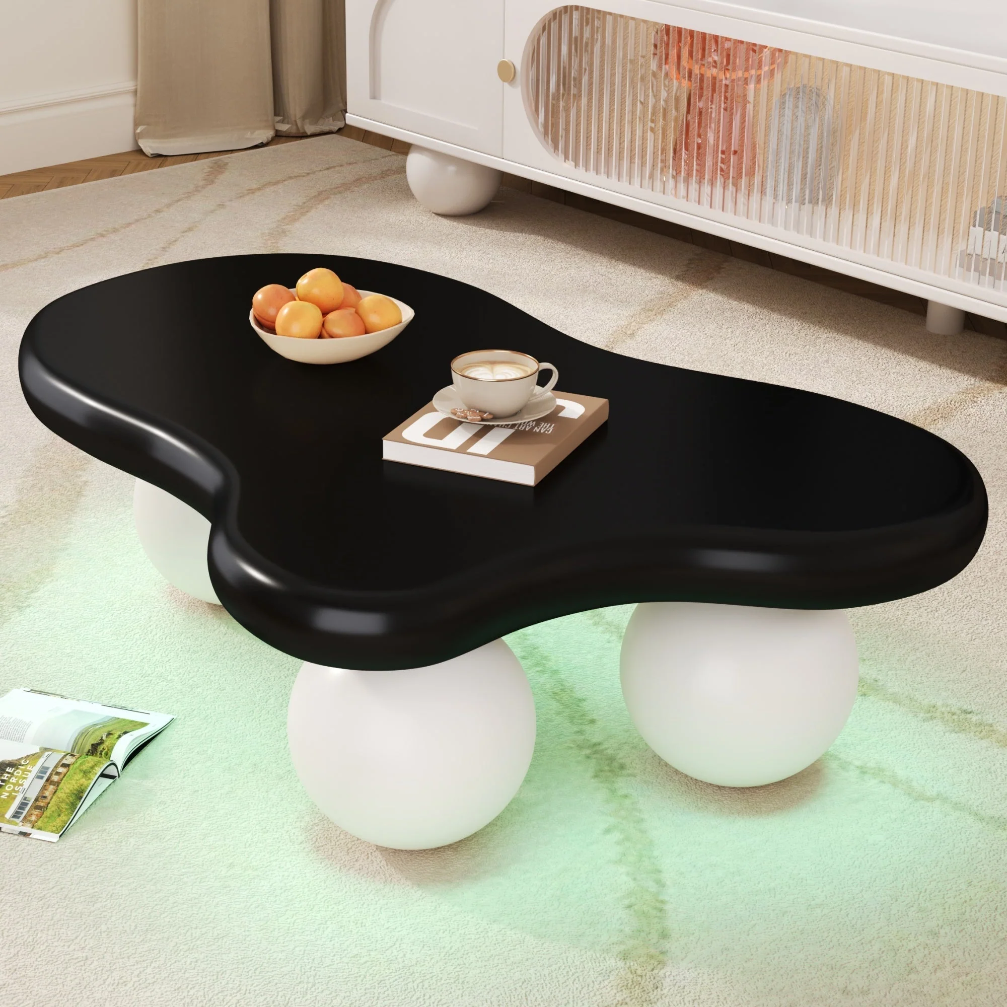 Cloud Style Coffee Table LED Lighting Cloud-Shaped Round Leg - Image 6