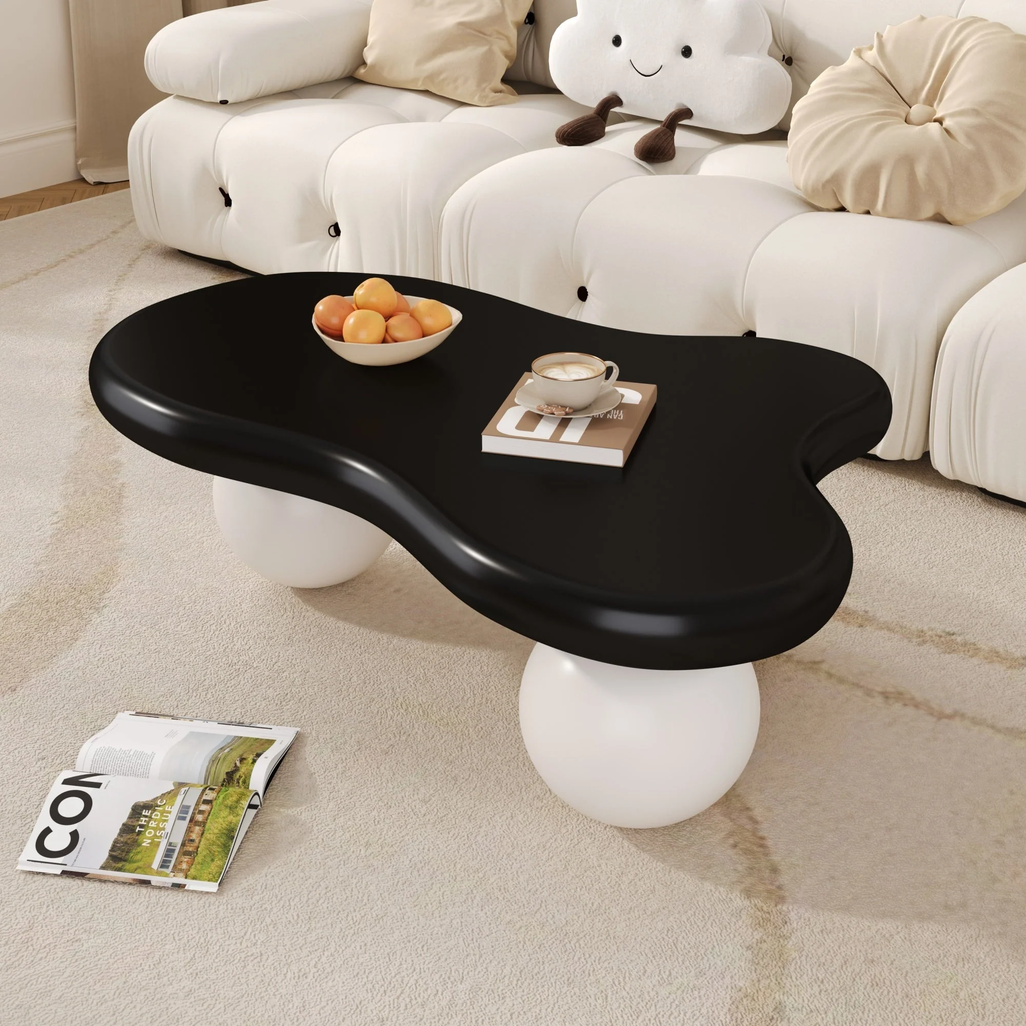 Cloud Style Coffee Table LED Lighting Cloud-Shaped Round Leg - Image 7