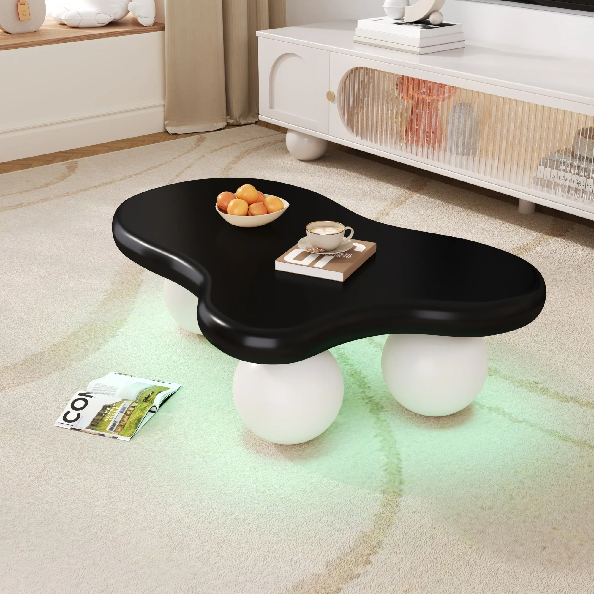 Cloud Style Coffee Table LED Lighting Cloud-Shaped Round Leg - Image 8