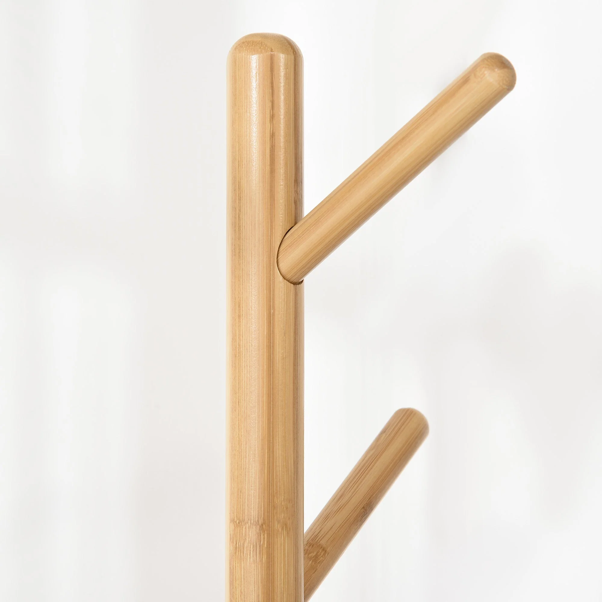 Coat Rack, 5 Hooks, Side Table, 171cm, Natural White - Image 7