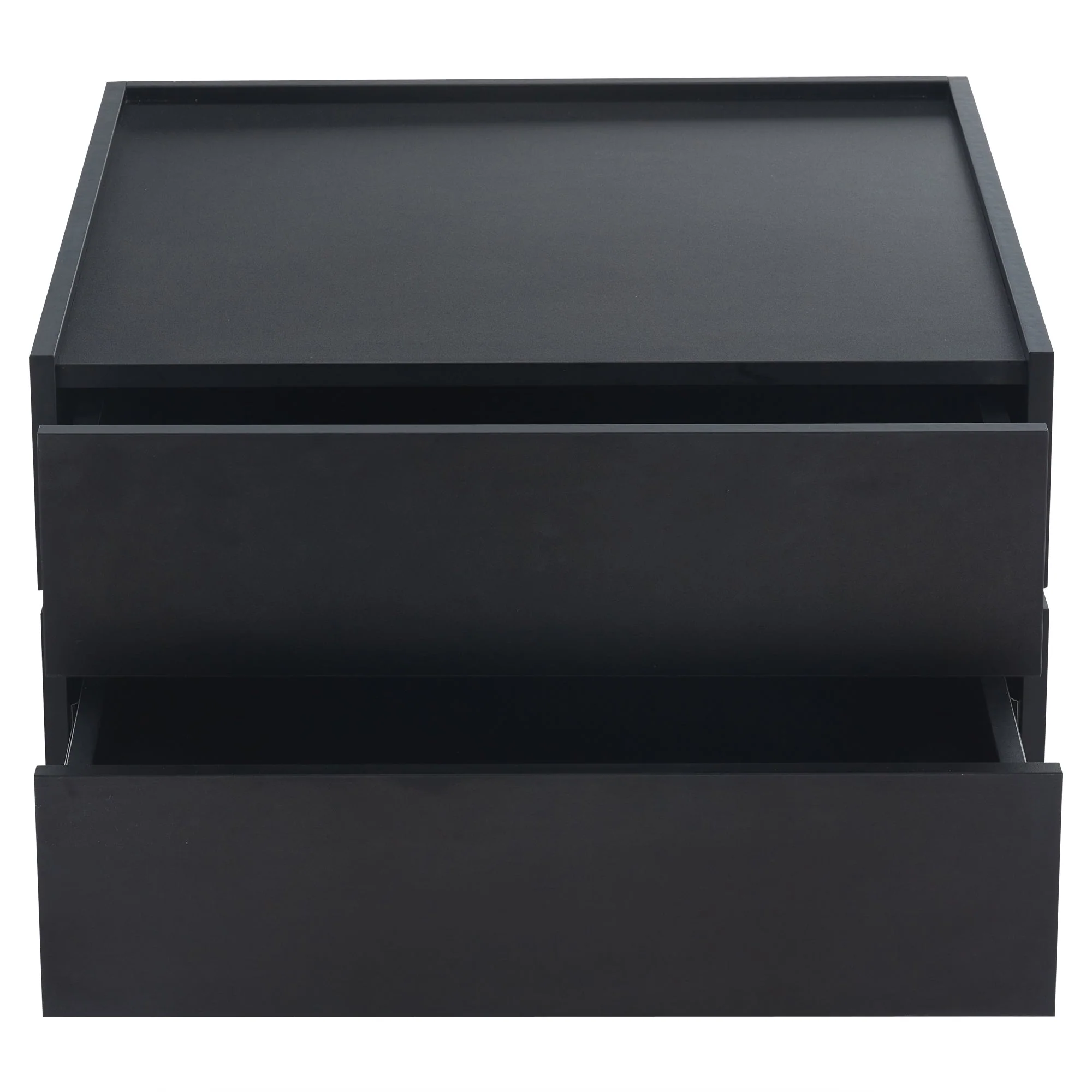 Coffee Table 360° Rotatable with 2 Shelves and Storage, Black - Image 10