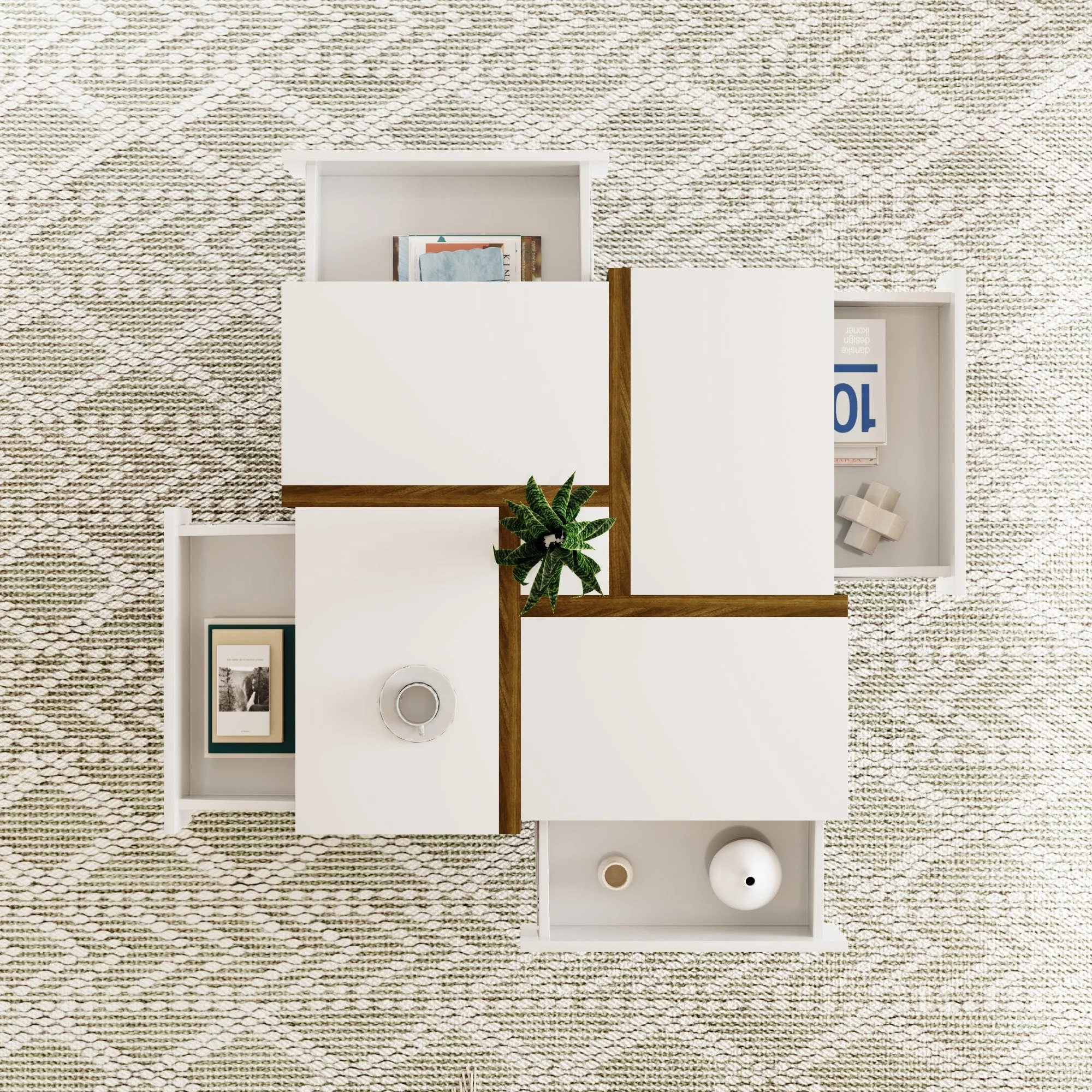 Coffee Table, 4-Drawer with Storage, High-Gloss - Image 8