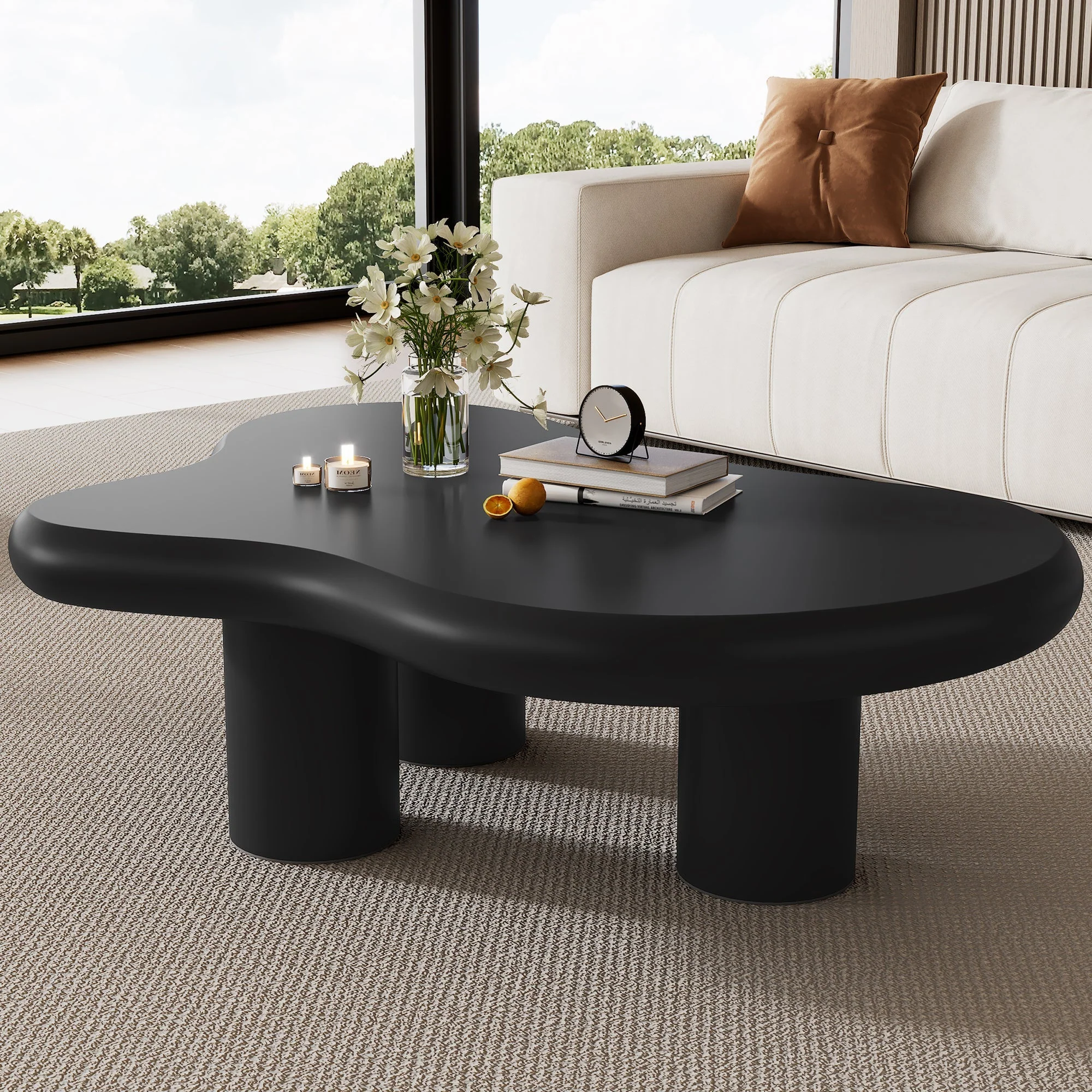 Coffee Table Irregular Cloud-Shaped 97x67x32cm - Lacquered MDF - Image 3