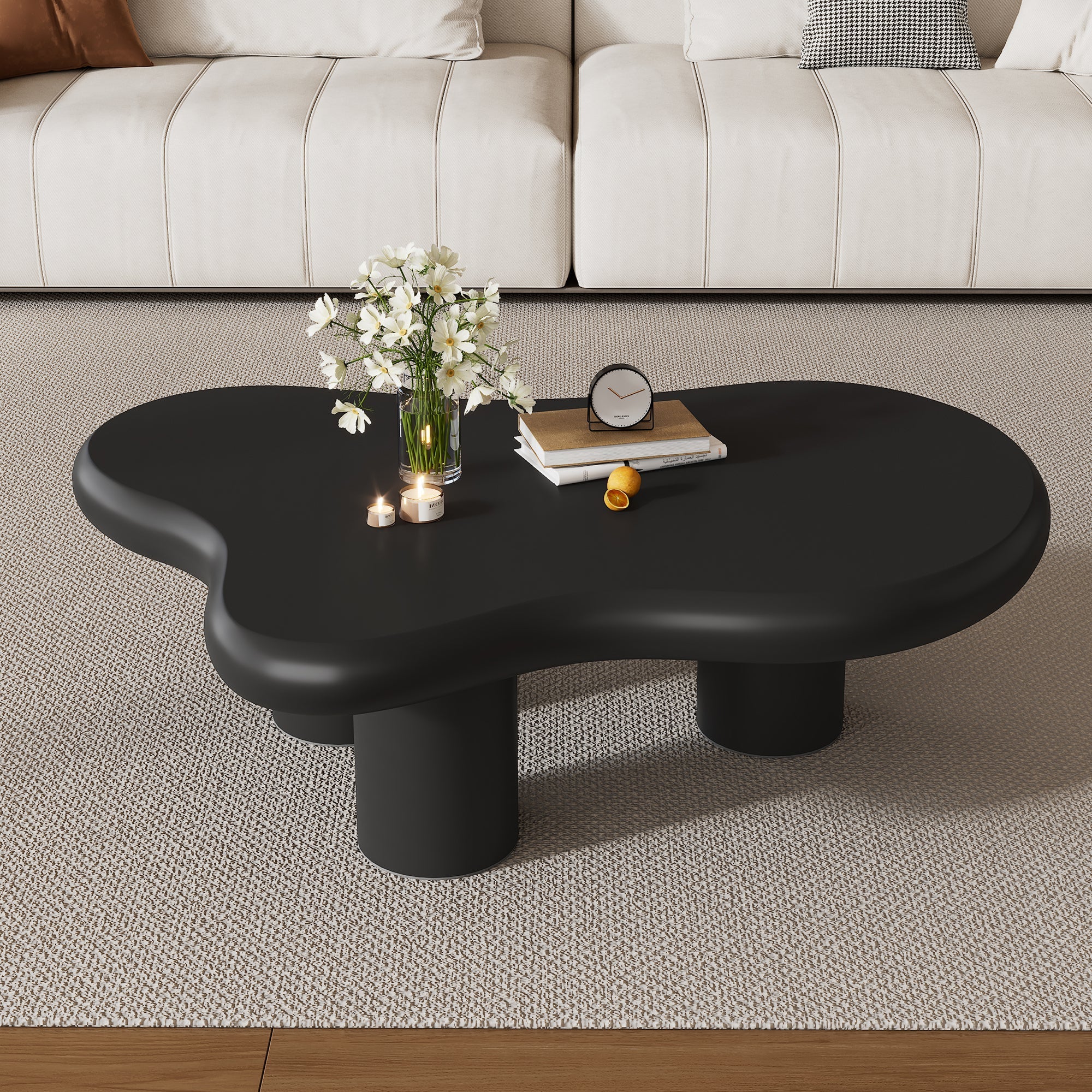 Coffee Table Irregular Cloud-Shaped 97x67x32cm - Lacquered MDF - Image 6
