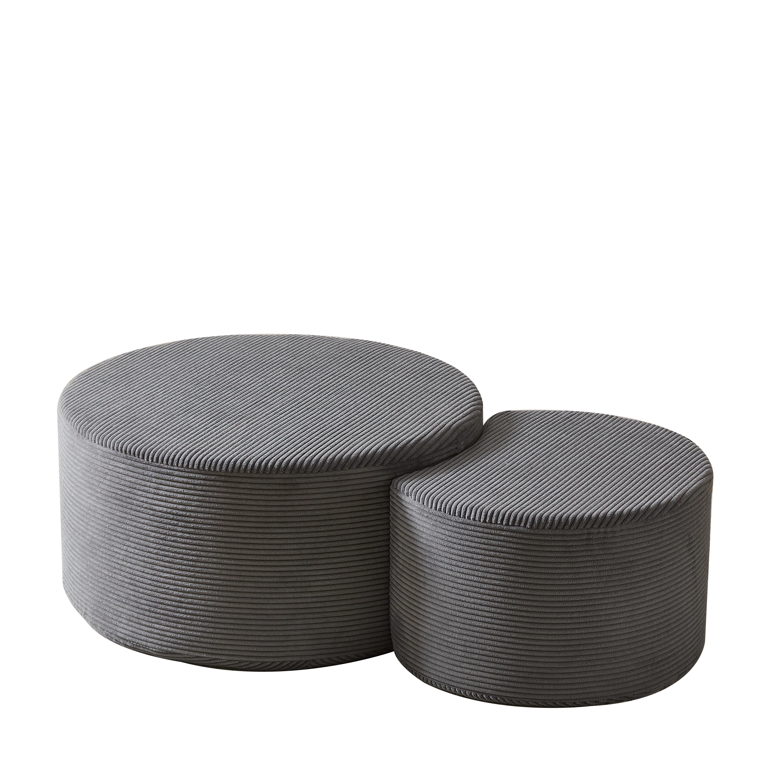 Coffee Table Set, 2-Piece Upholstered Round Foam - Image 14
