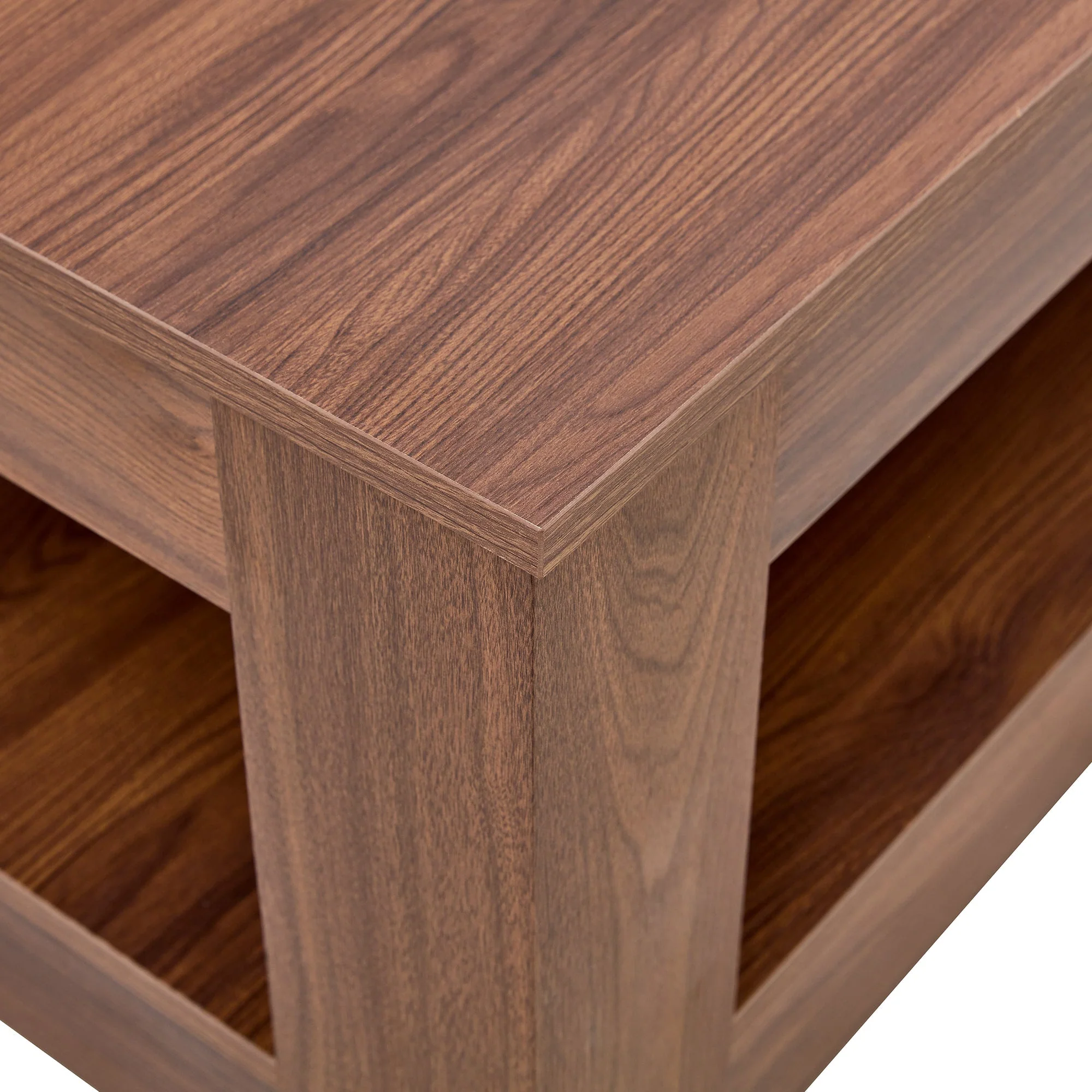 Coffee Table with Modern Two-Tiered Design, Walnut Wood MDF - Image 9