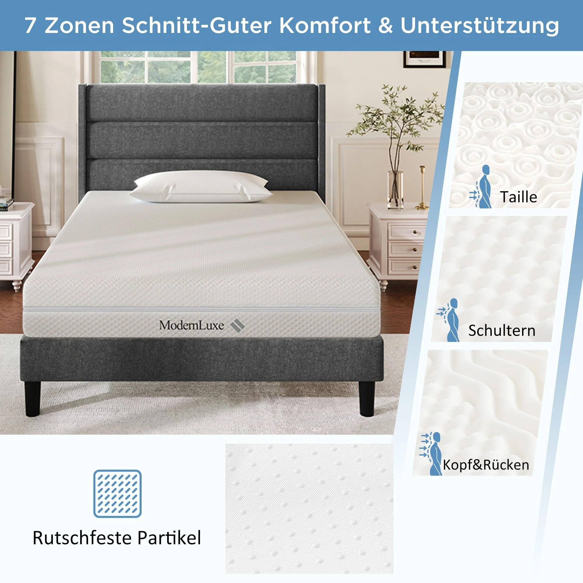 Cold Foam Double Mattress 140x200 7-Zone Comfort Foam, 20cm High - Image 15