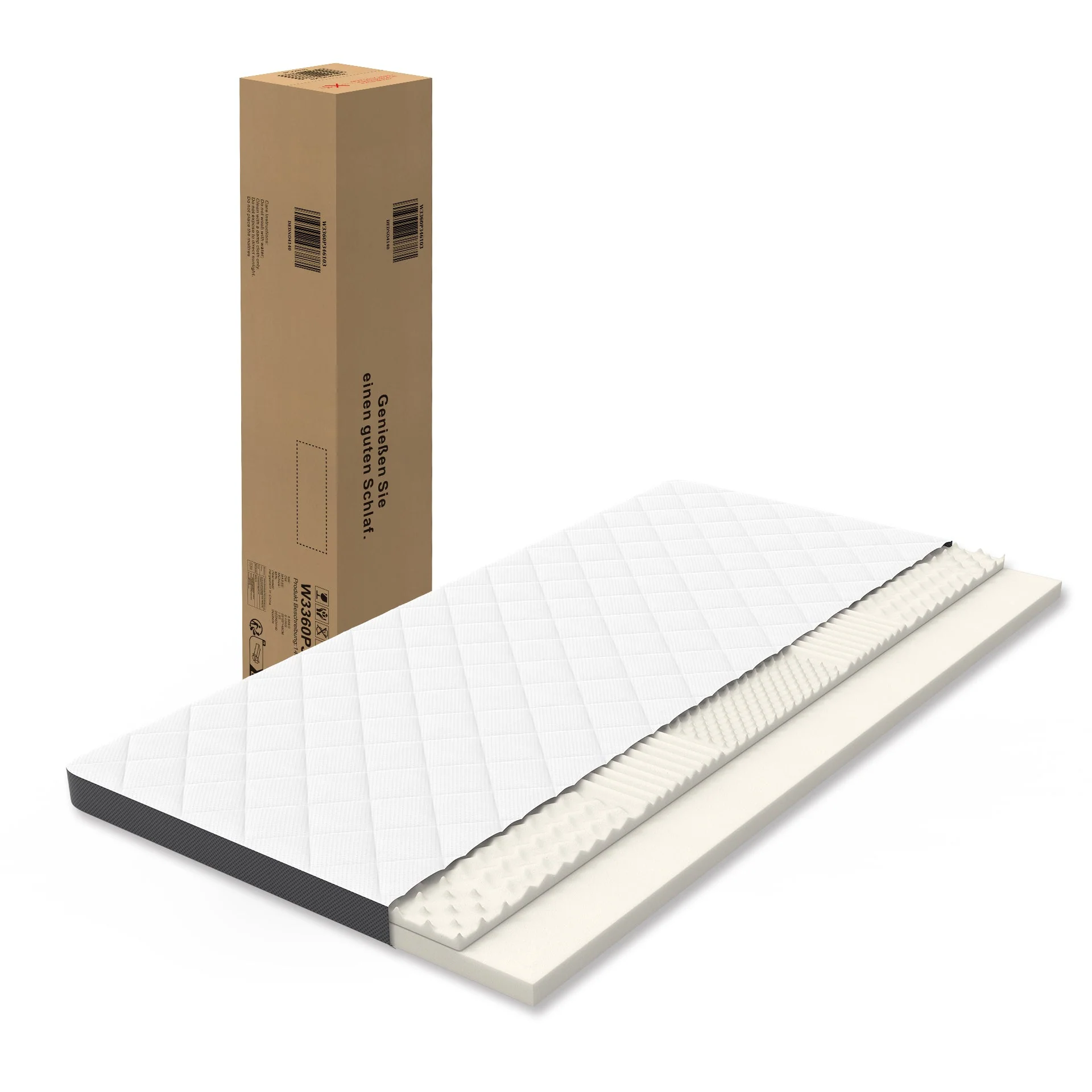 Comfortable Mattress H3, Seven Zone Embossed Foam, 140x200cm, Medium Strength