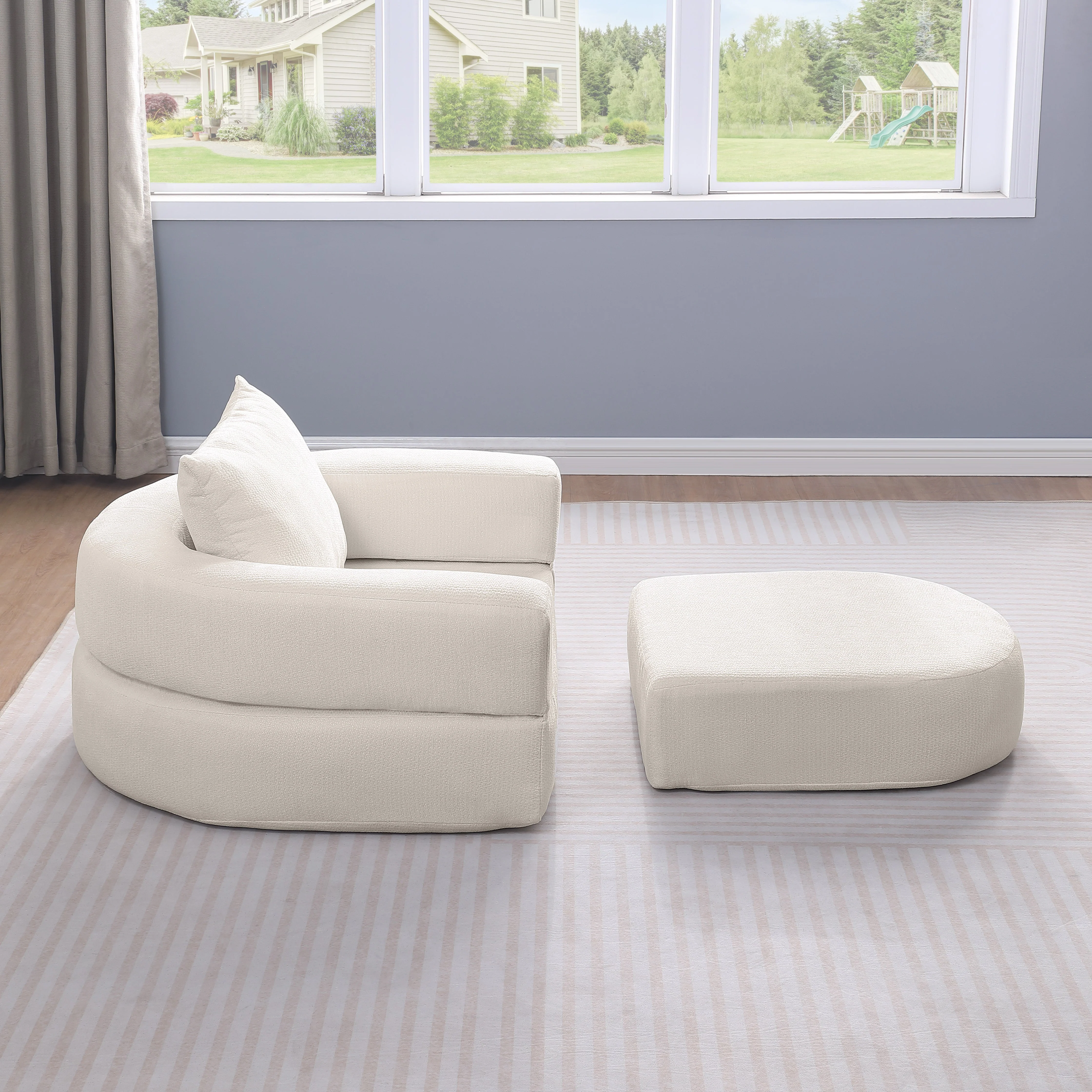 Compressed Folding Sofa Bed, Convertible Sleeper Chair/Futon, Modern Fabric - Image 6