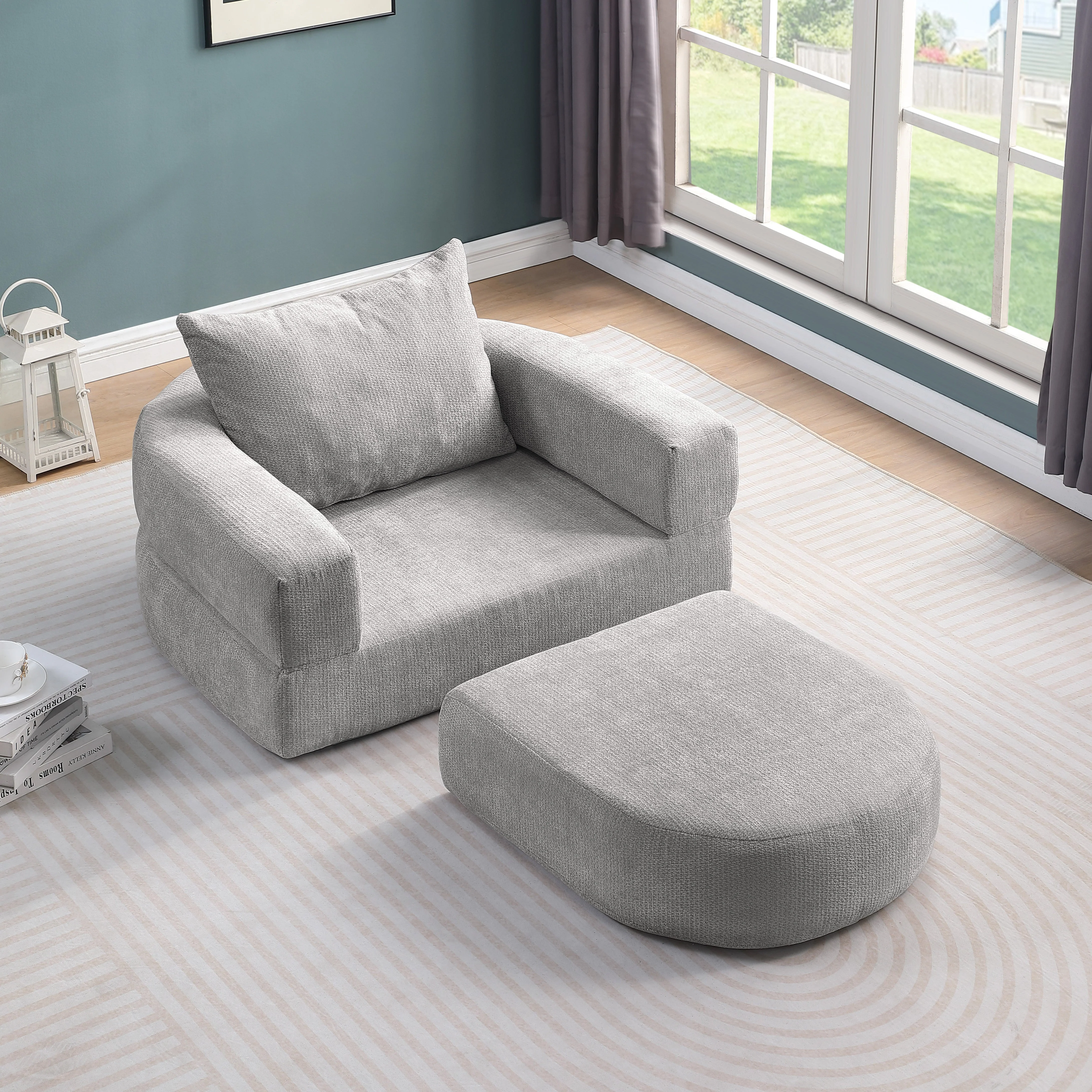 Compressed Sofa Bed Futon, Versatile Foldable Sleeper Chair & Mattress for Guest/Office, Fabric - Image 6