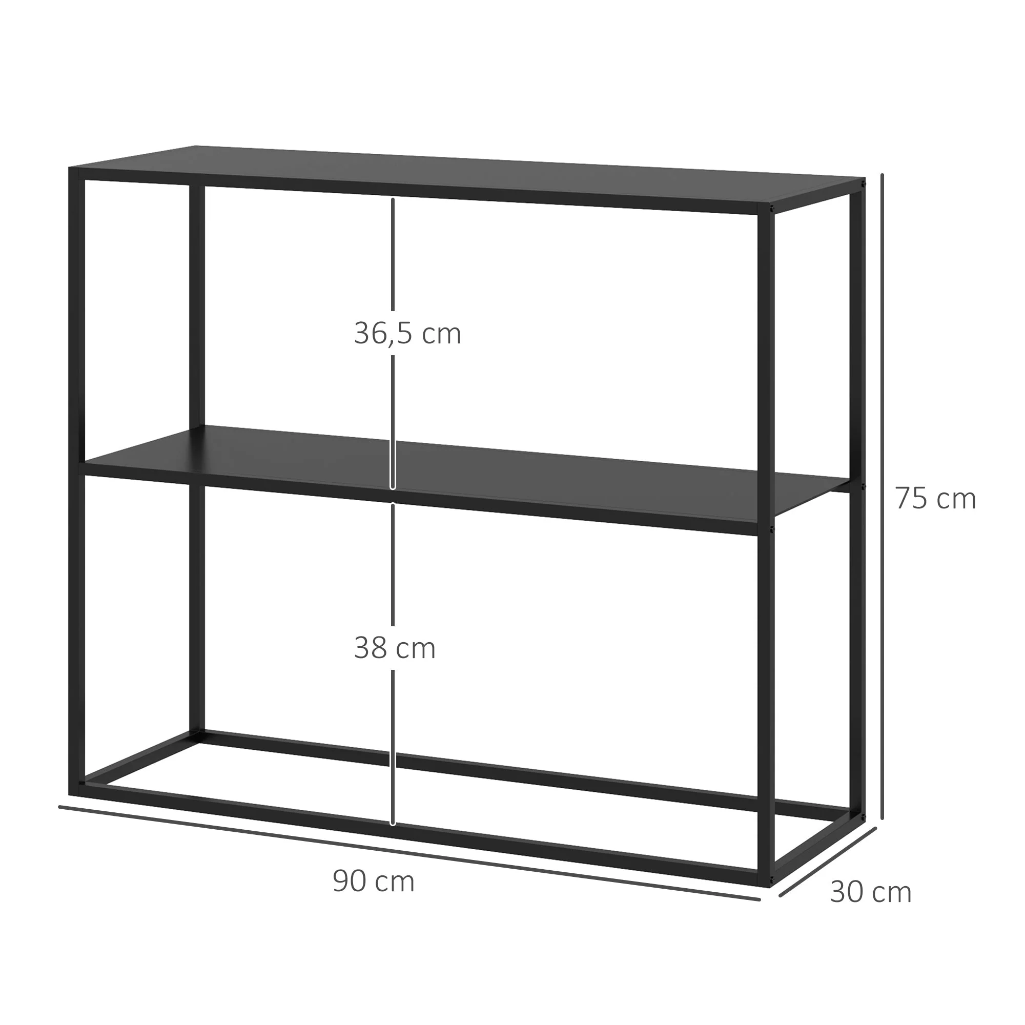 Console Table, 2 Levels, Anti-Tip Device, Steel - Image 3