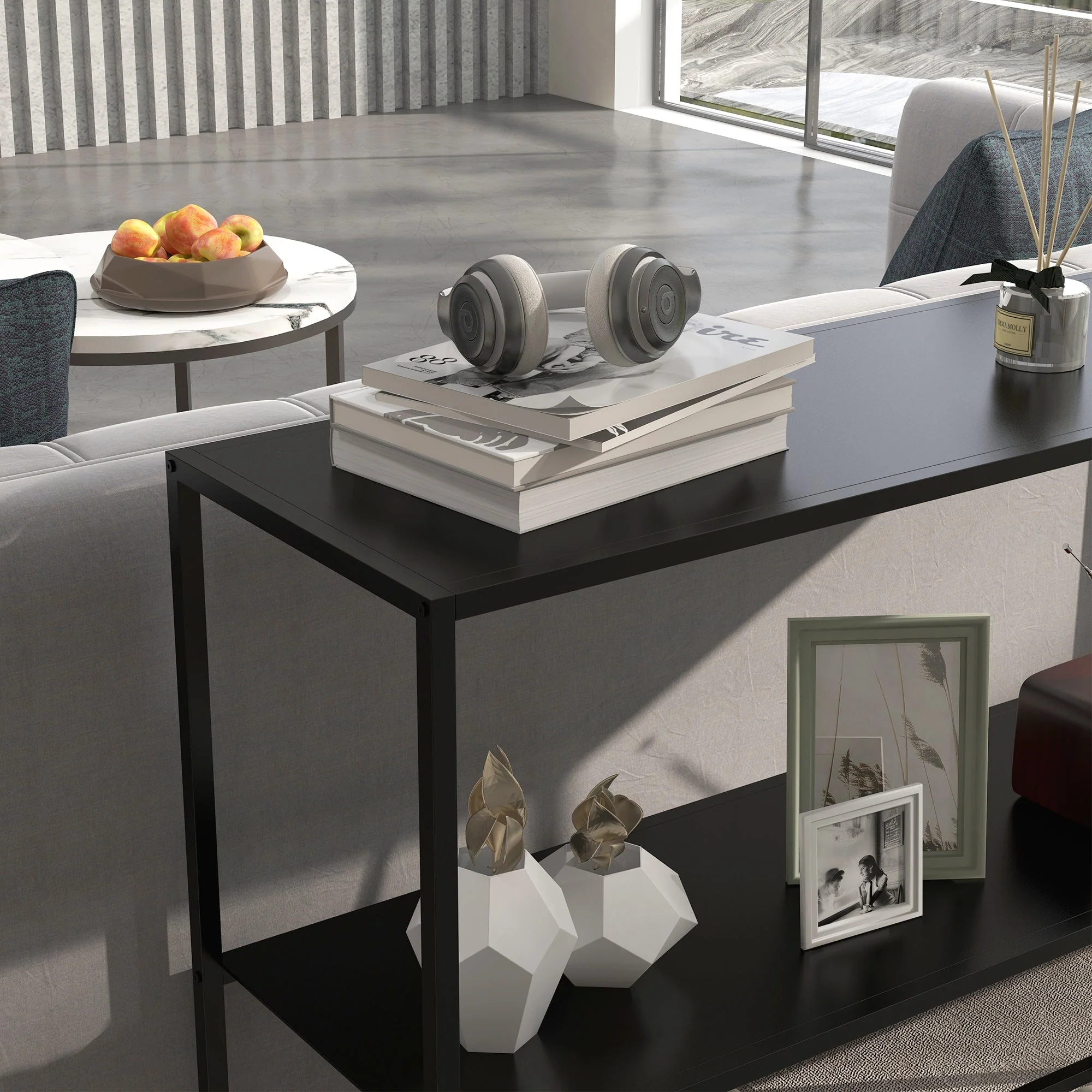 Console Table, 2 Levels, Anti-Tip Device, Steel - Image 7