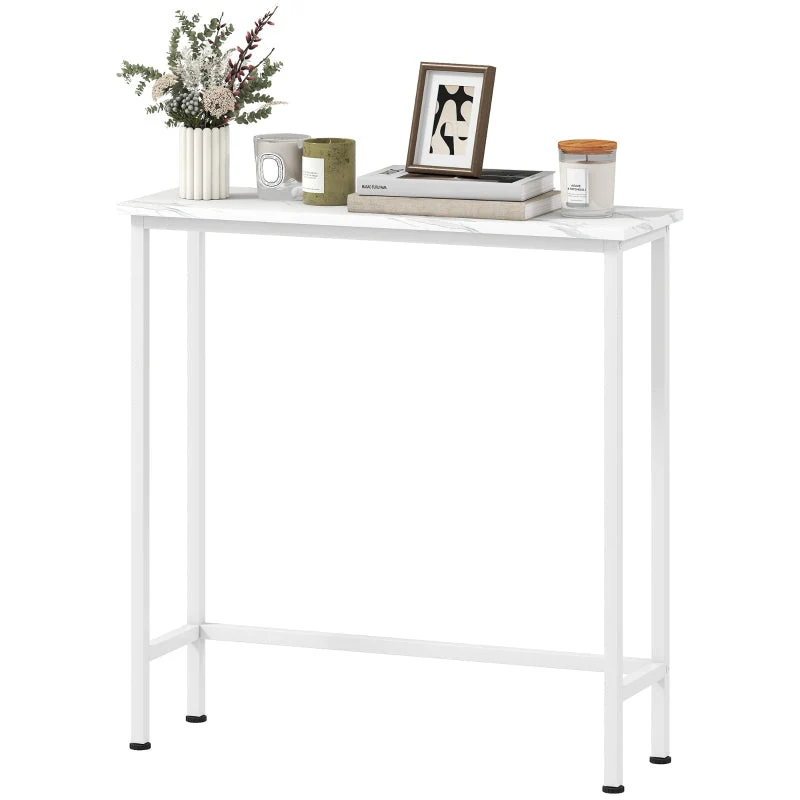 Console Table, Adjustable Foot Pads, Anti-Tip, White - Image 2