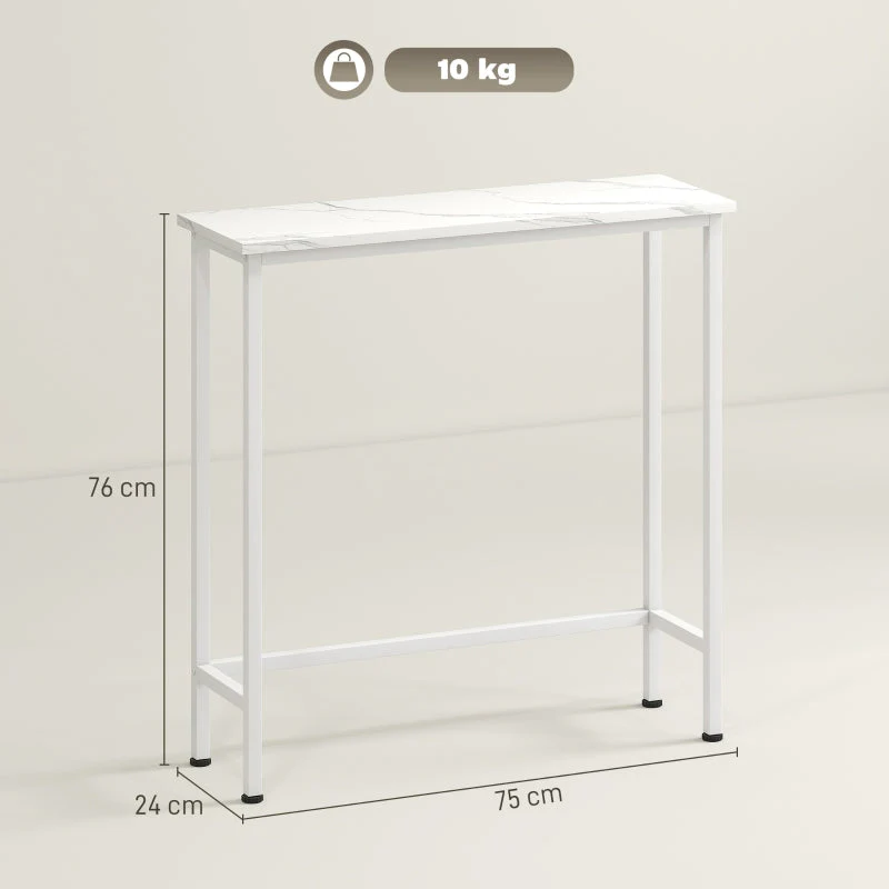 Console Table, Adjustable Foot Pads, Anti-Tip, White - Image 3
