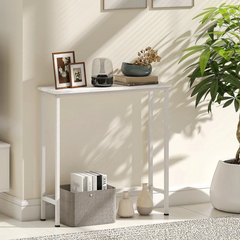 Console Table, Adjustable Foot Pads, Anti-Tip, White - Image 6