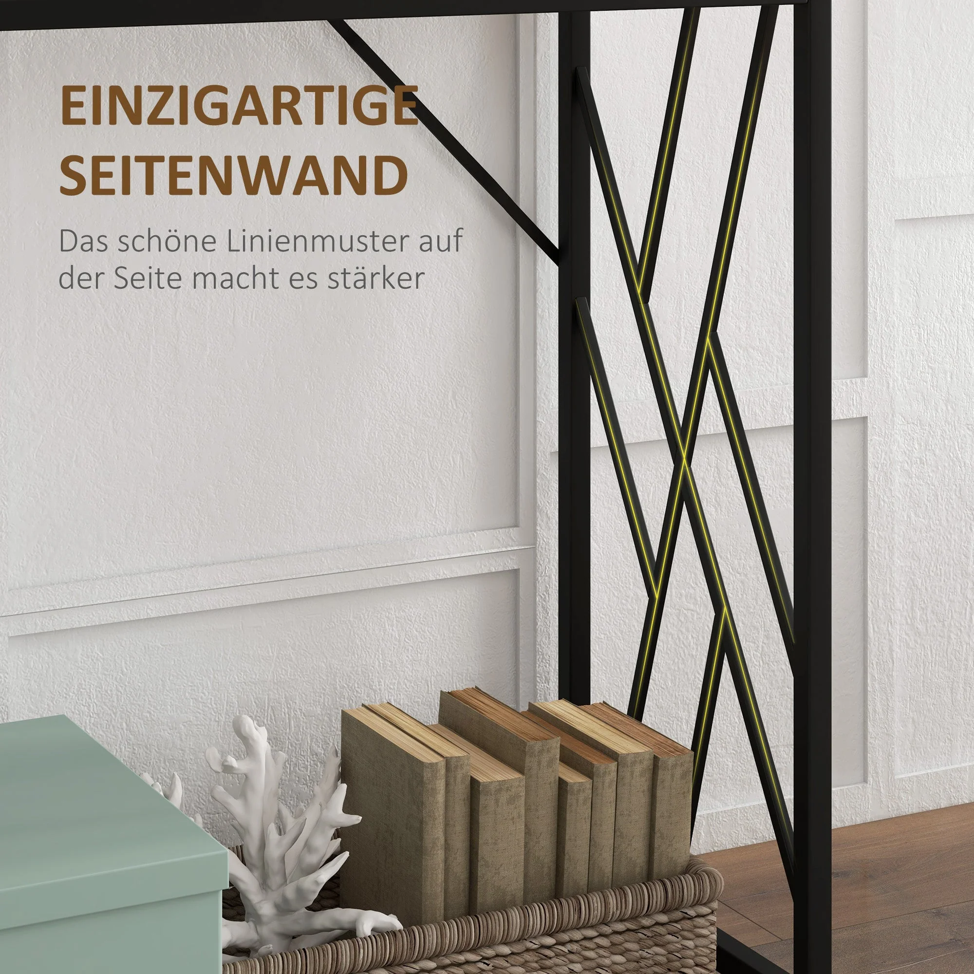 Console Table, Industrial Style Side/Hallway Decorative Steel Legs, Brown - Image 6