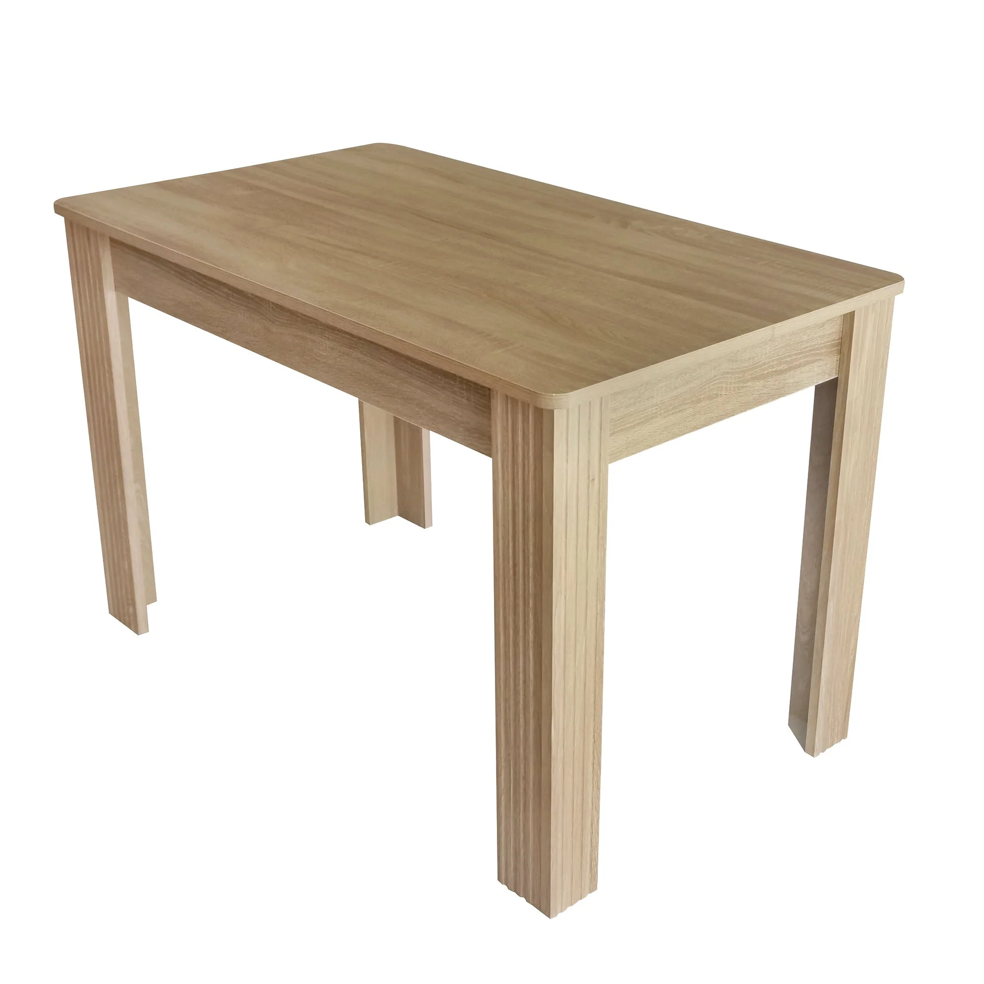 Contemporary Dining Table, Rectangular 4-Leg Sturdy Coffee and Leisure Table, Oak Wood - Image 7
