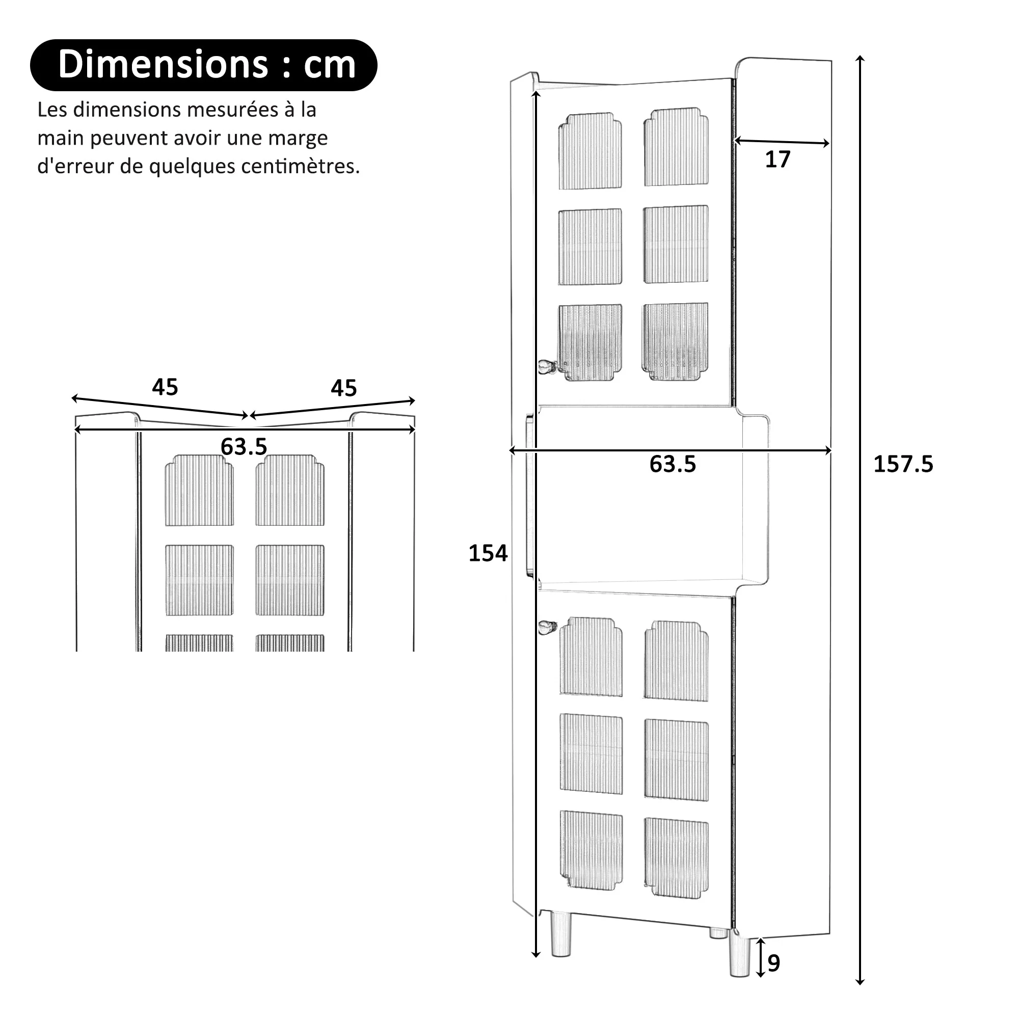 Corner Cabinet Multifunctional Storage LED Lacquer - Grey - Image 8