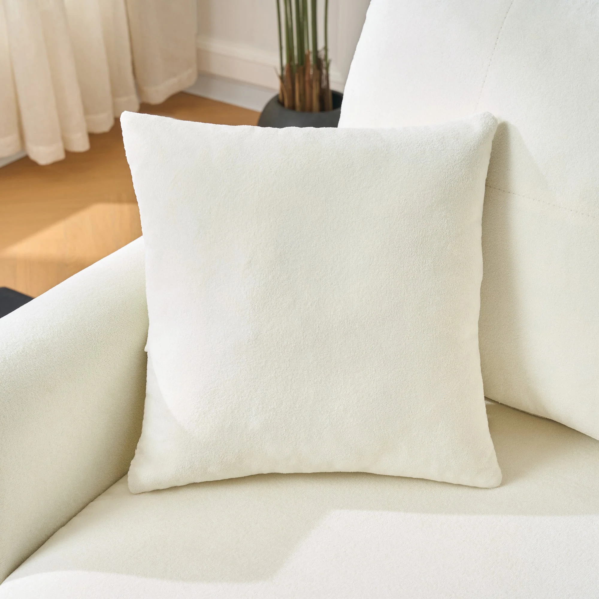 Corner Sofa L-Shape Storage Sleeping Function Reversible - Chenille Beige - Image 8