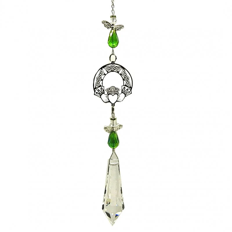 Crystal Pendulum Claddagh 63mm