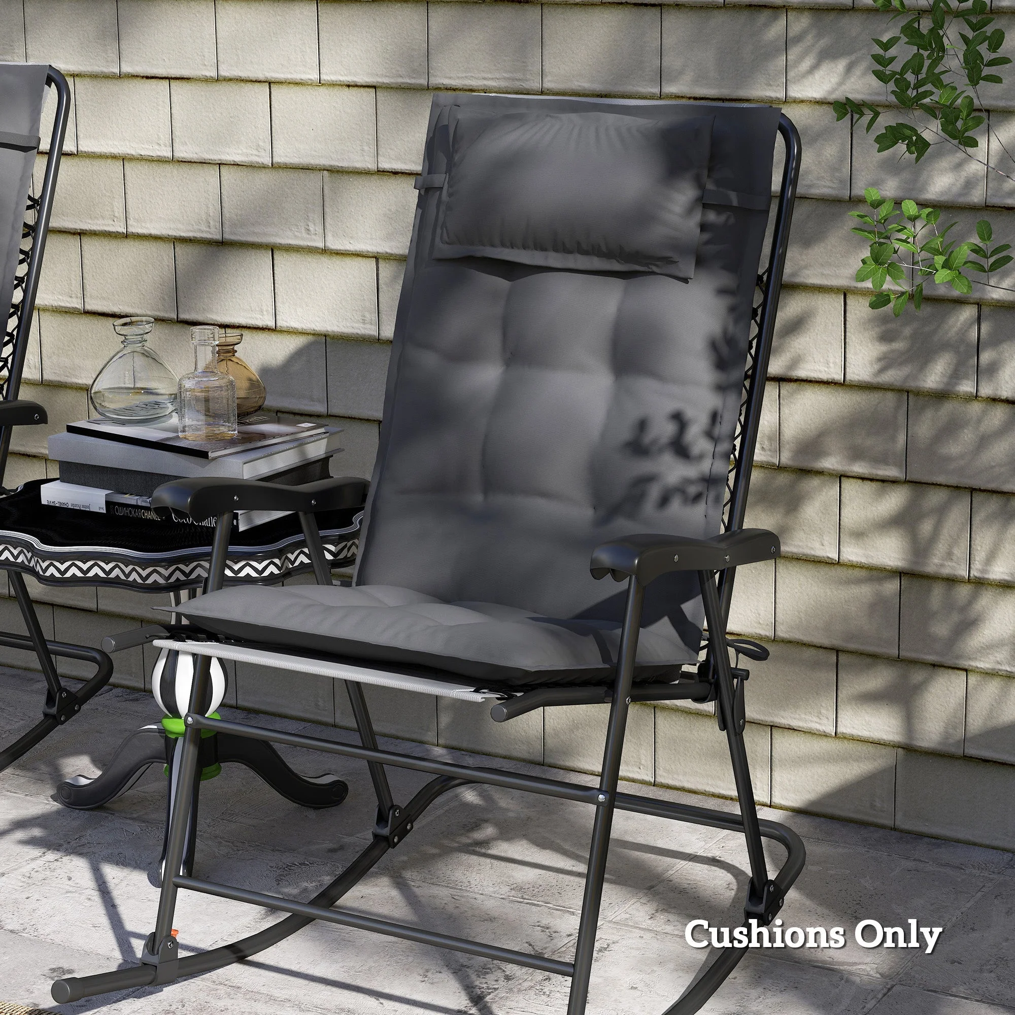Cushions for Sun Loungers, Set of 2 Water-Repellent 50x116x5 cm, Dark Grey - Image 7