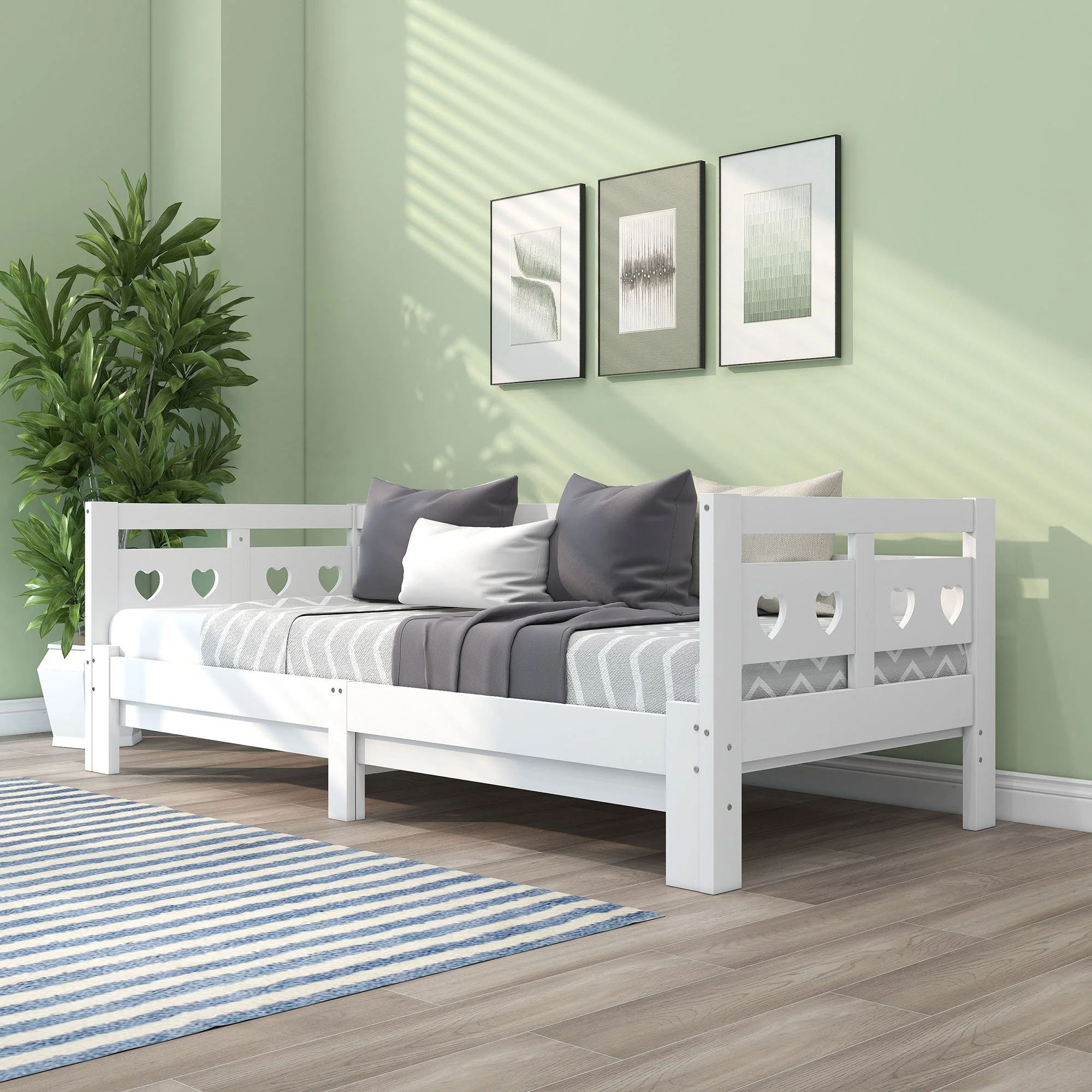 Daybed, Pull-Out 90x200cm, Solid Pine White - Image 2