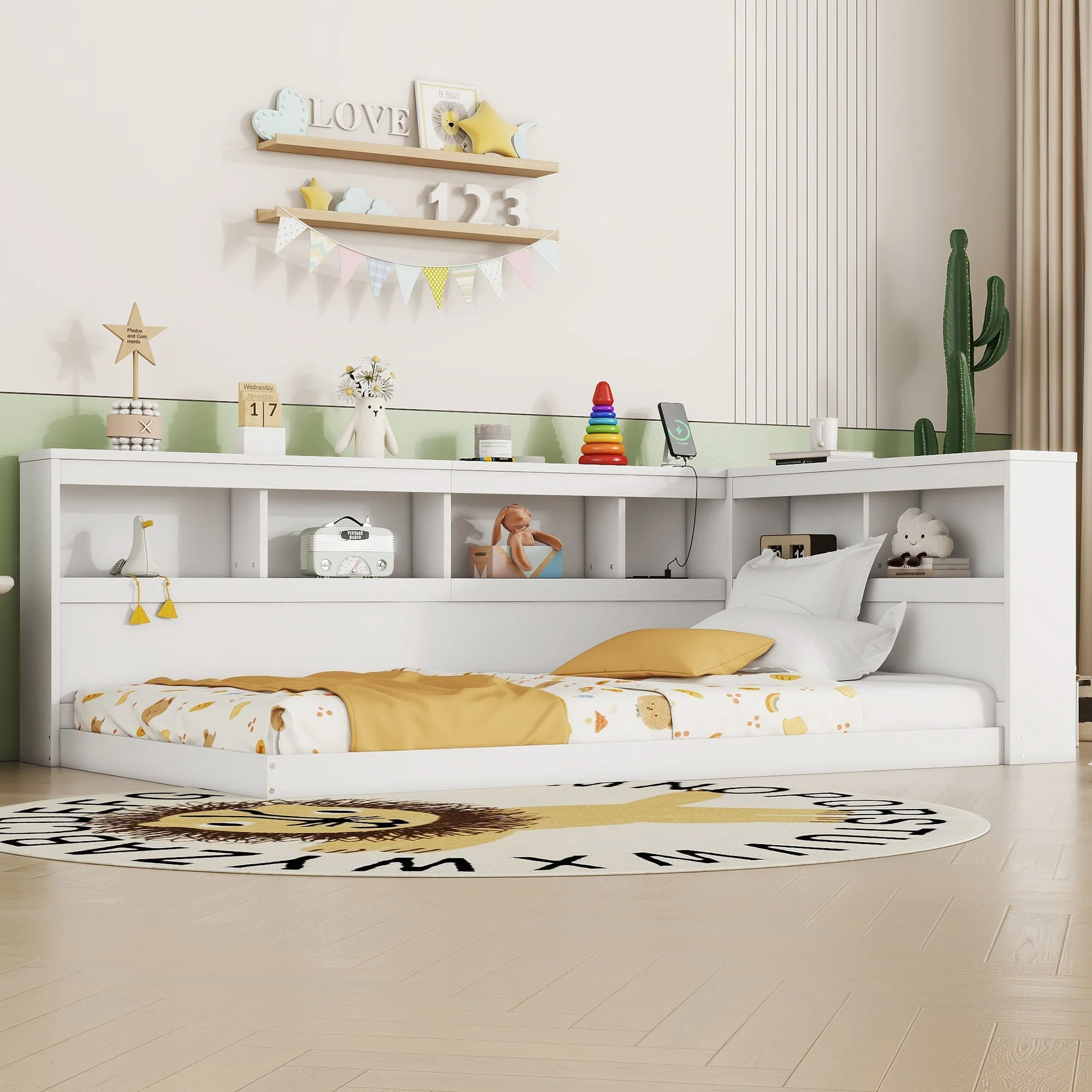 Daybed Sofa Bed 90x200cm with Power Outlet 2 USB Ports Slatted Base White - Image 5