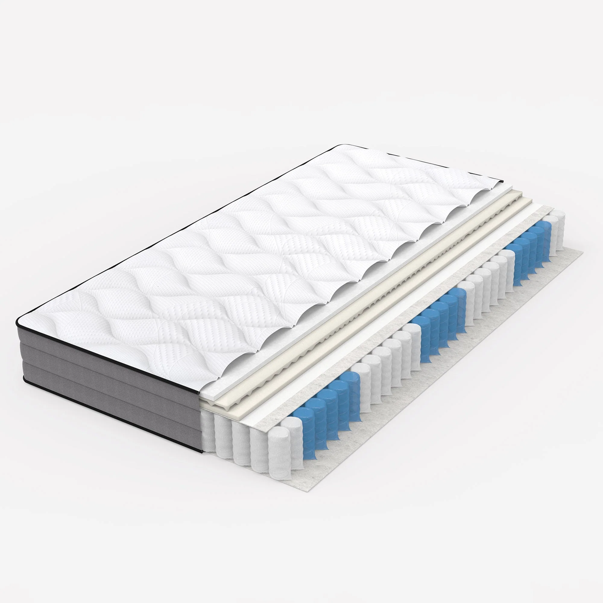 Deluxe Pocket Spring Mattress 120x200cm H3 7 Zone with 1000 Springs, Lyocell Cover - Image 2